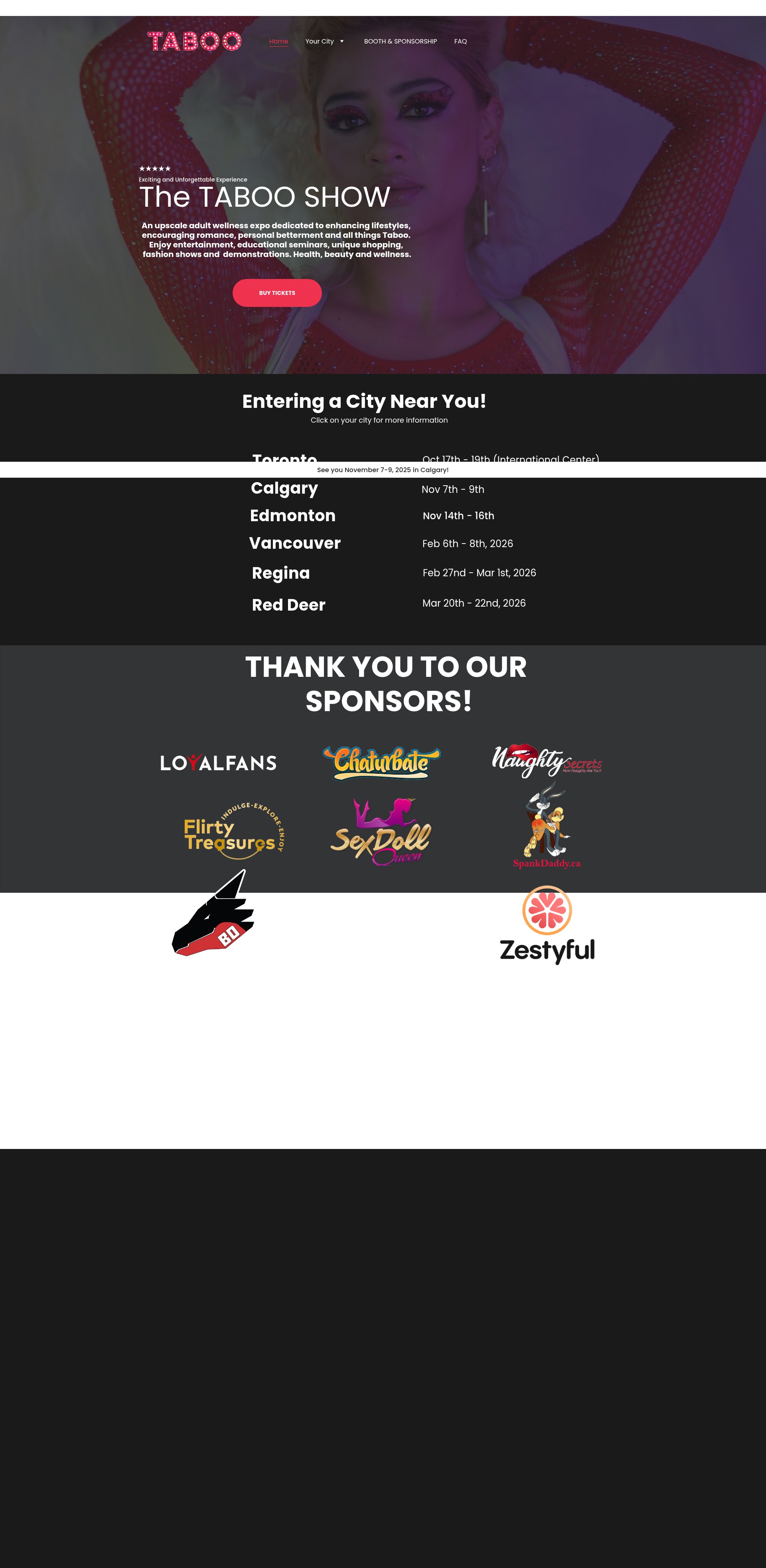 Screenshot of tabooshow.com