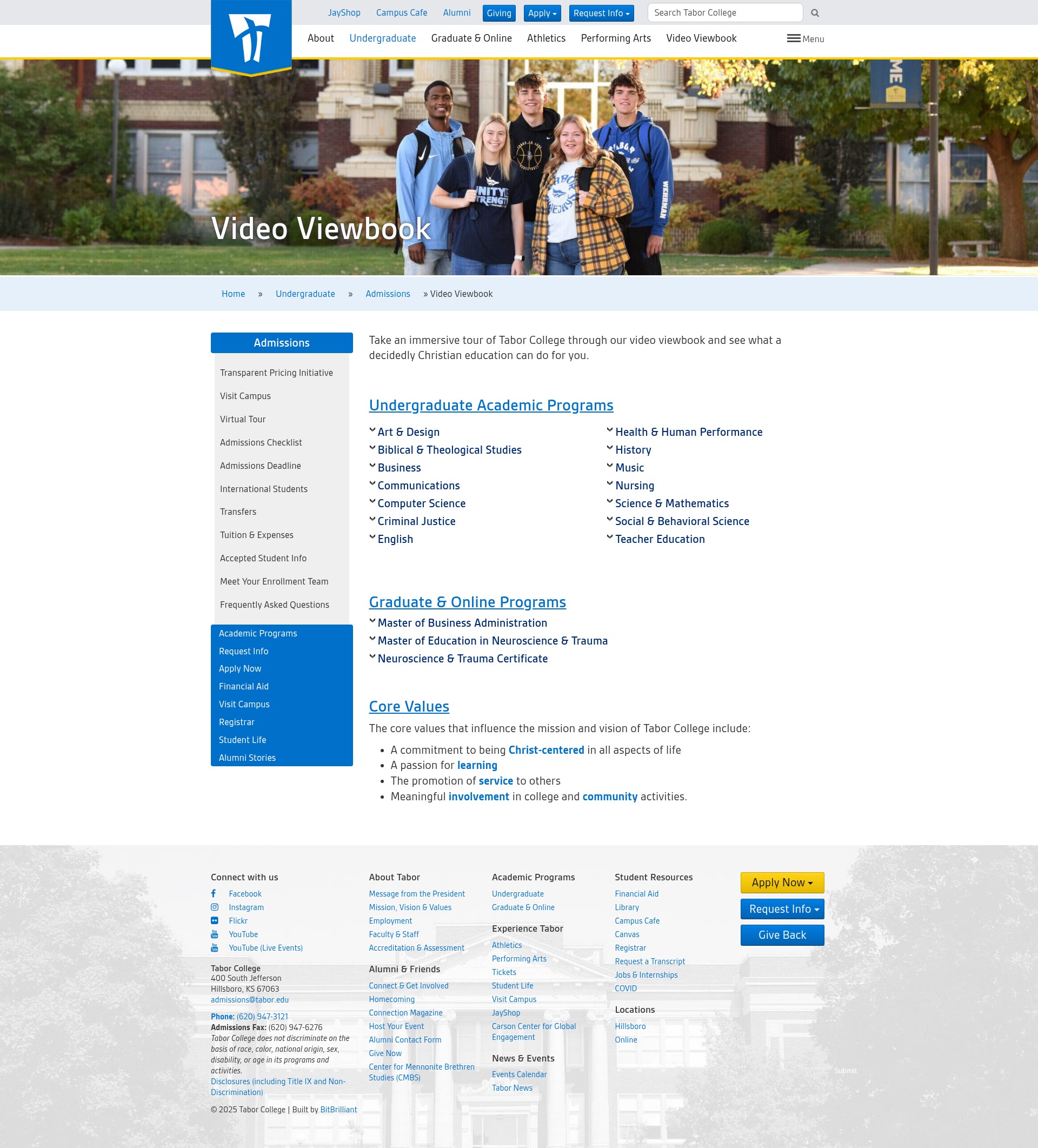 Screenshot of tabor.edu