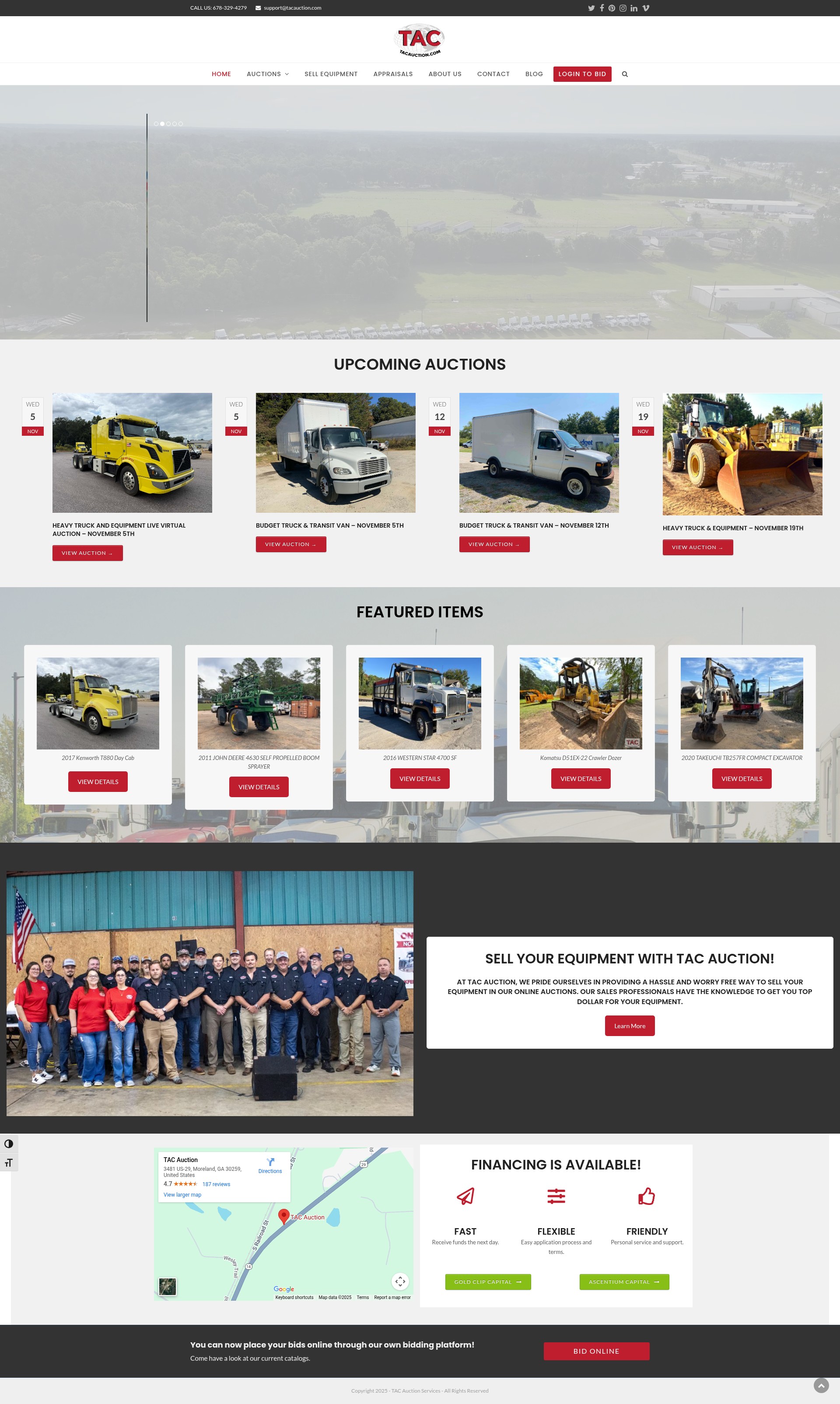 Screenshot of tacauctionservices.com
