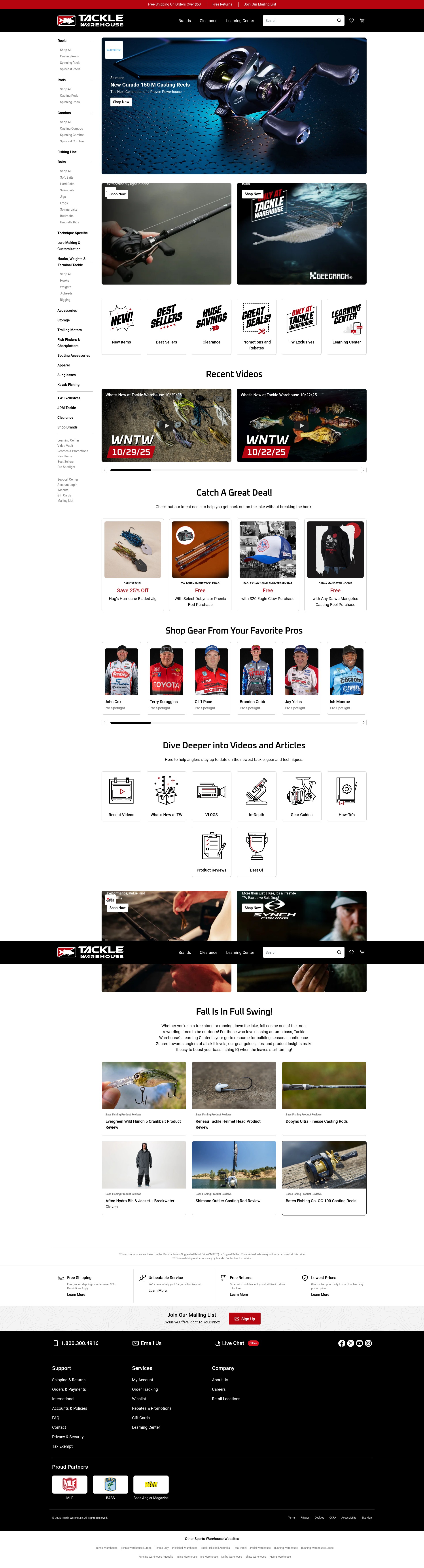 Screenshot of tacklewarehouse.com