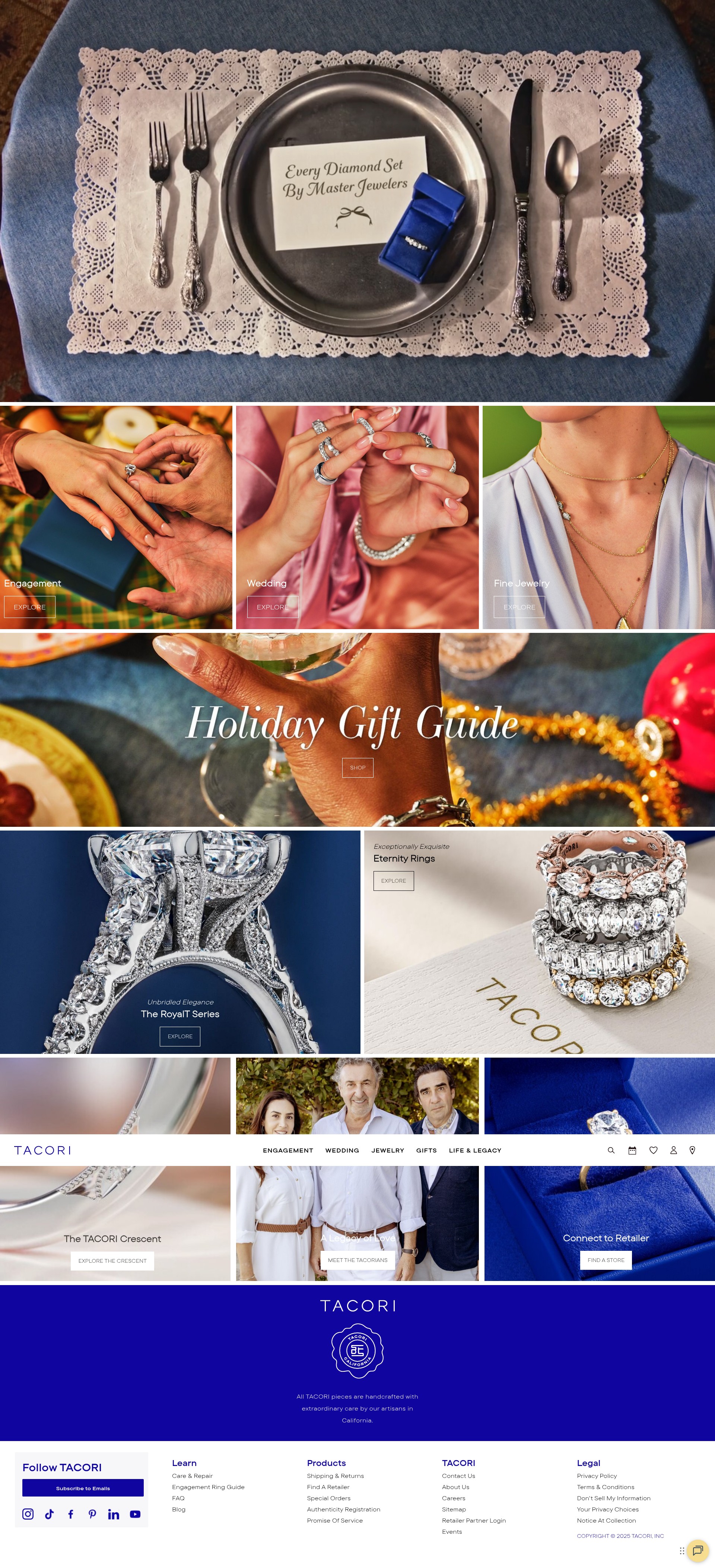 Screenshot of tacori.com