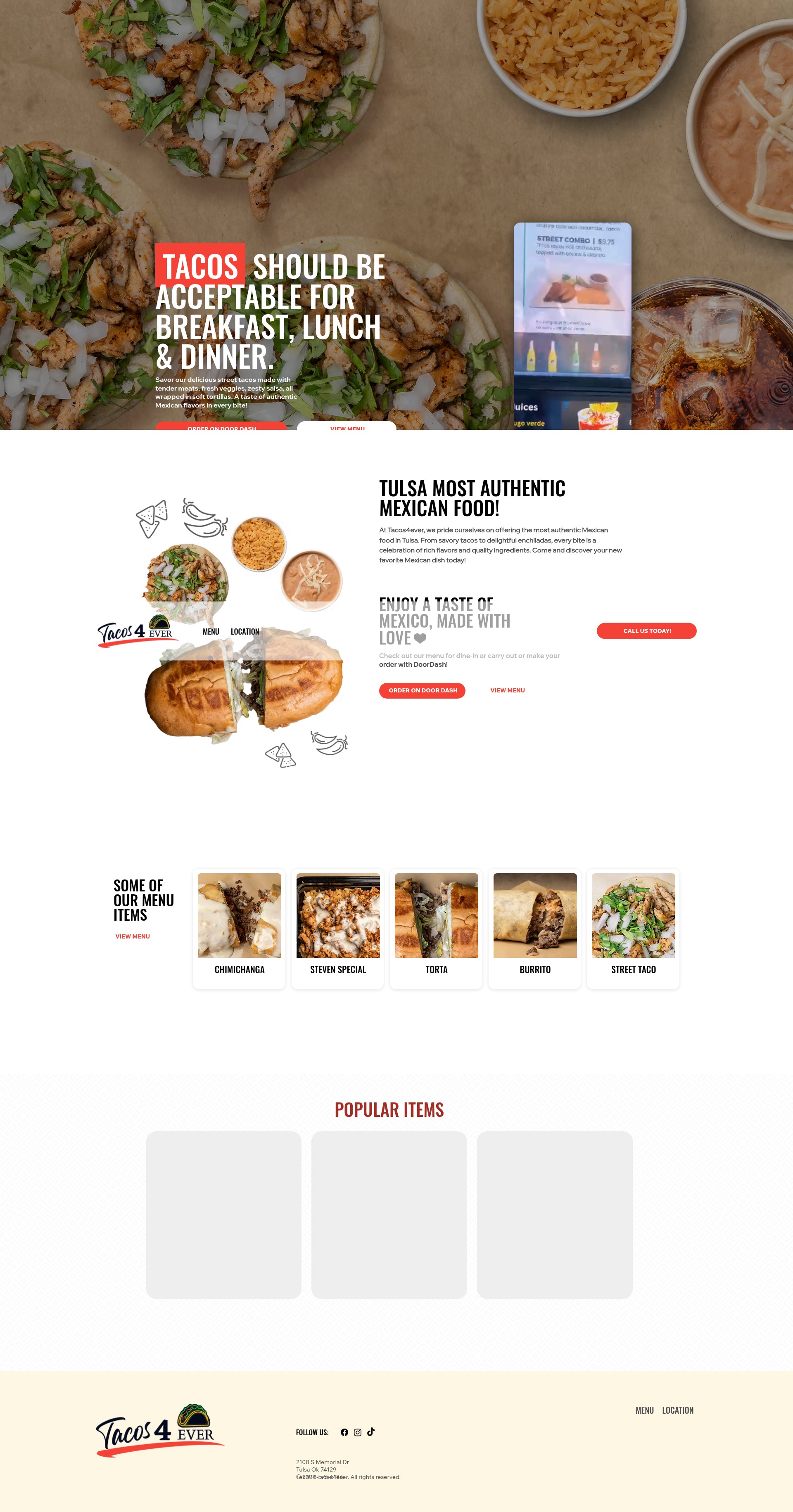 Screenshot of tacos4ever.food