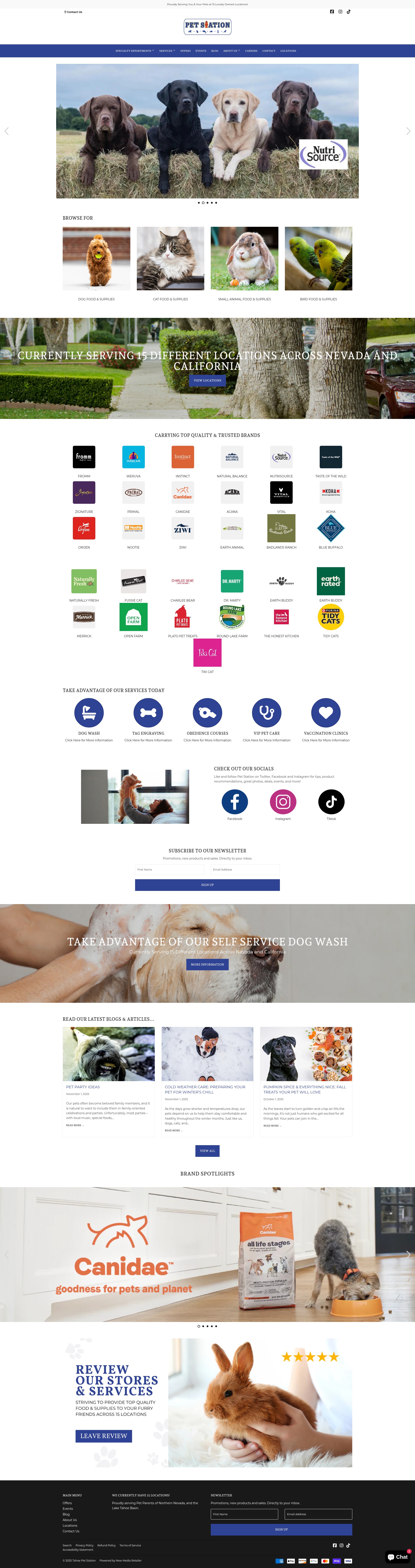 Screenshot of tahoepetstation.com