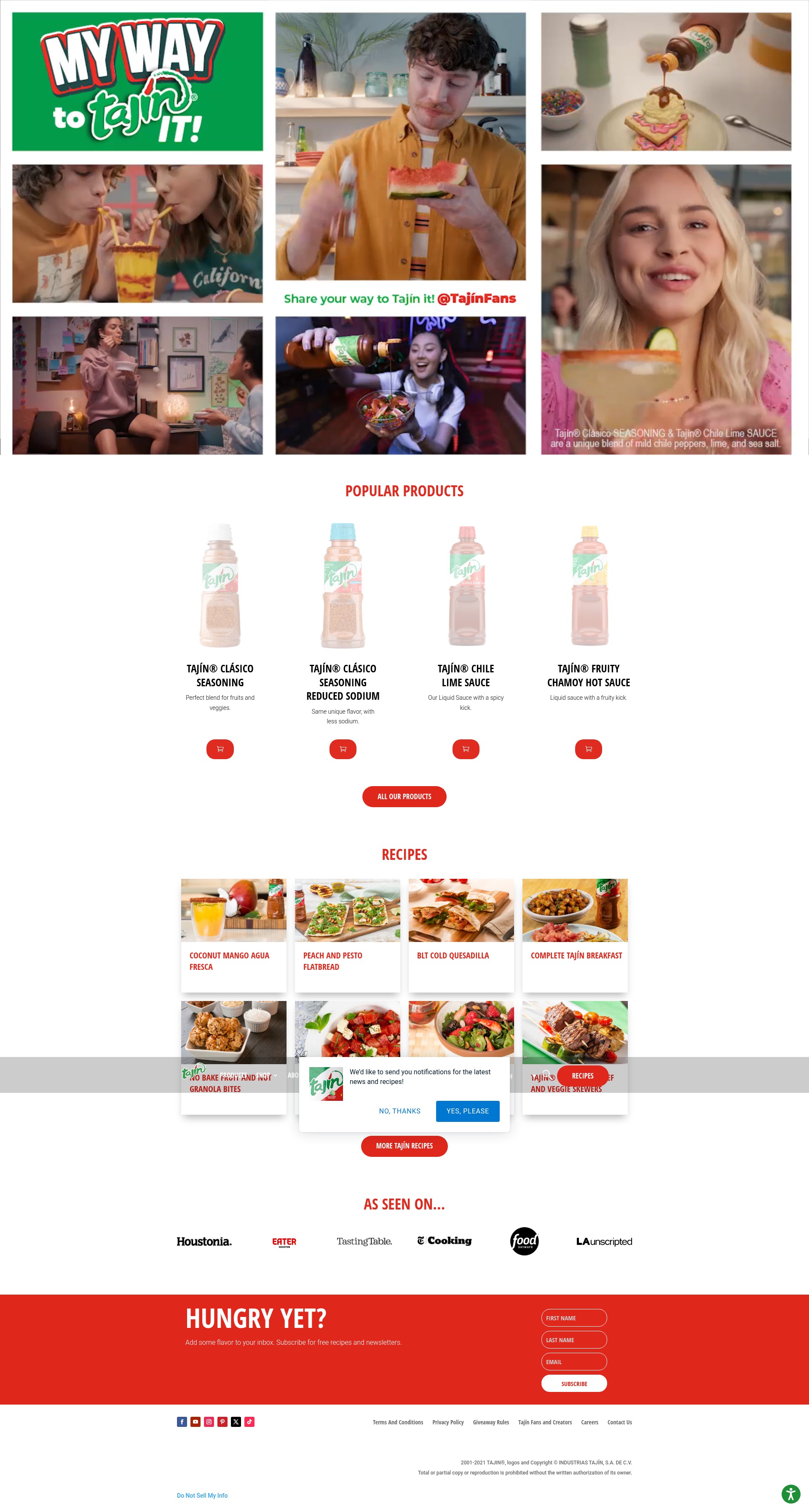 Screenshot of tajin.com