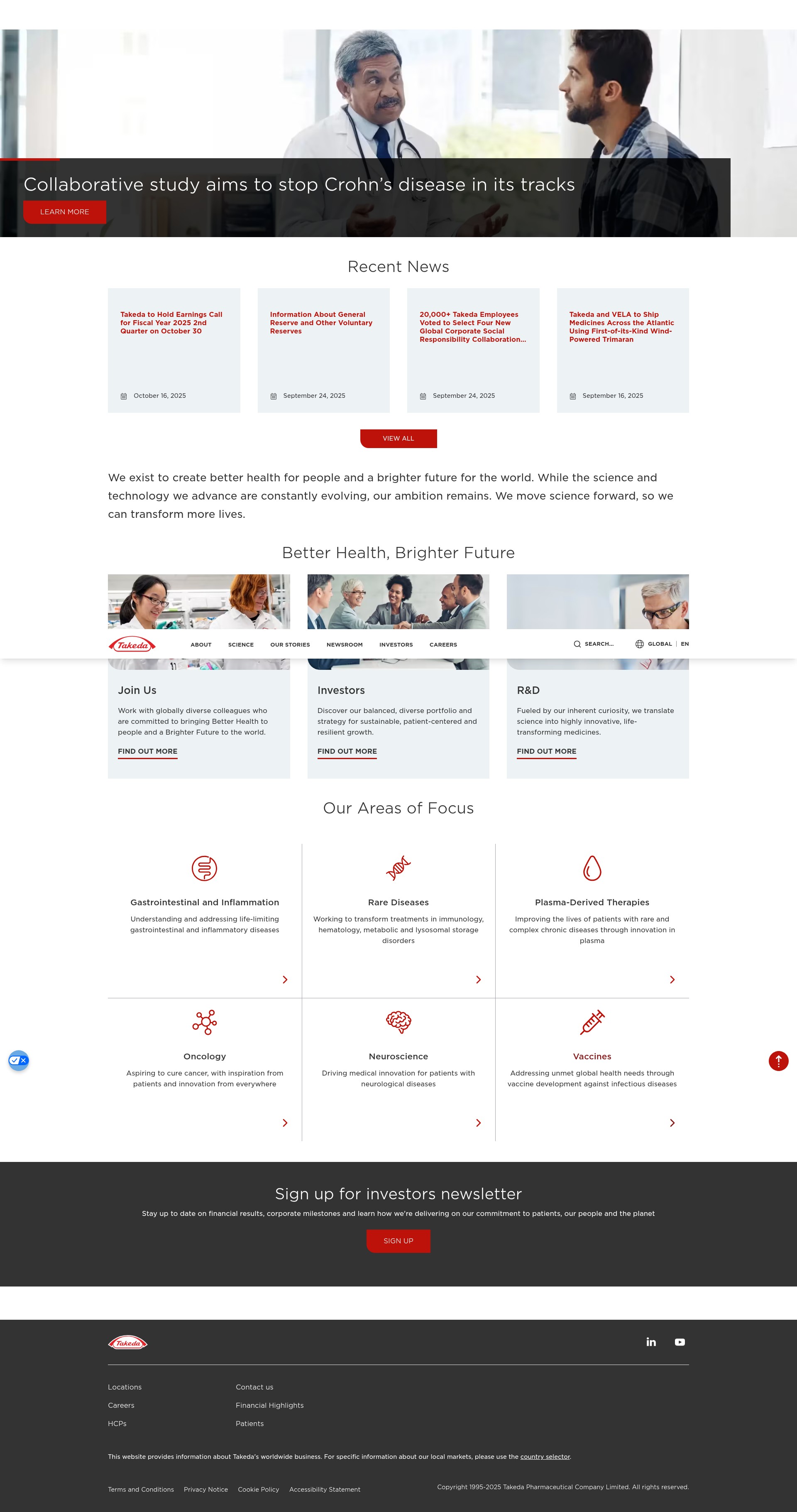 Screenshot of takeda.com