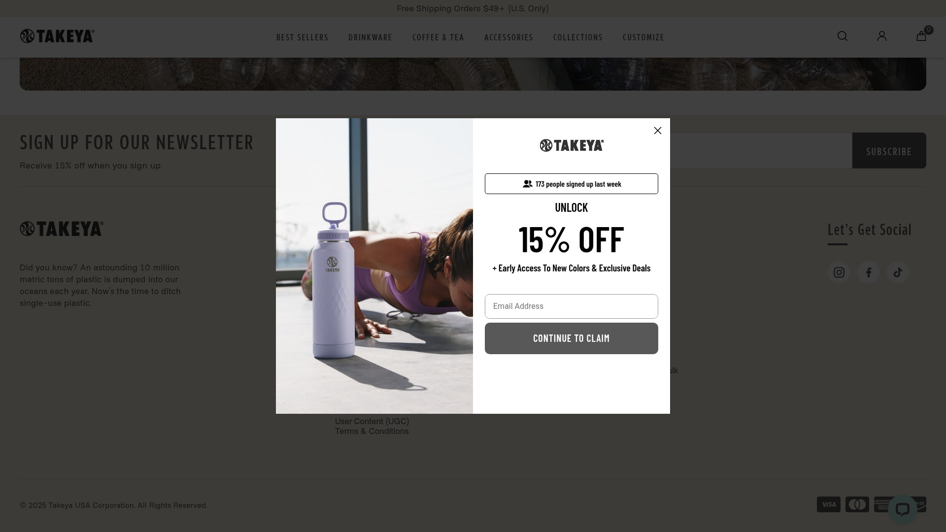 Screenshot of takeyausa.com