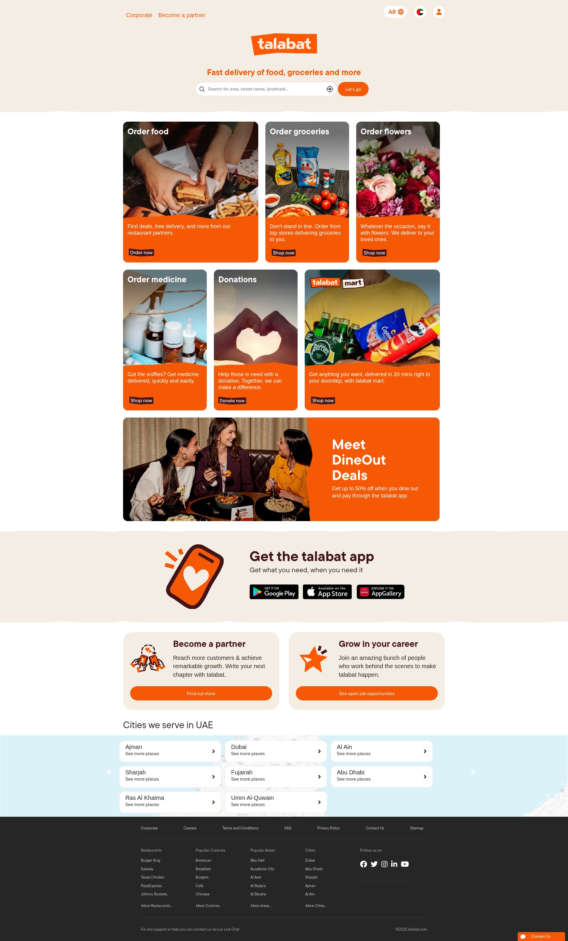 Screenshot of talabat.com