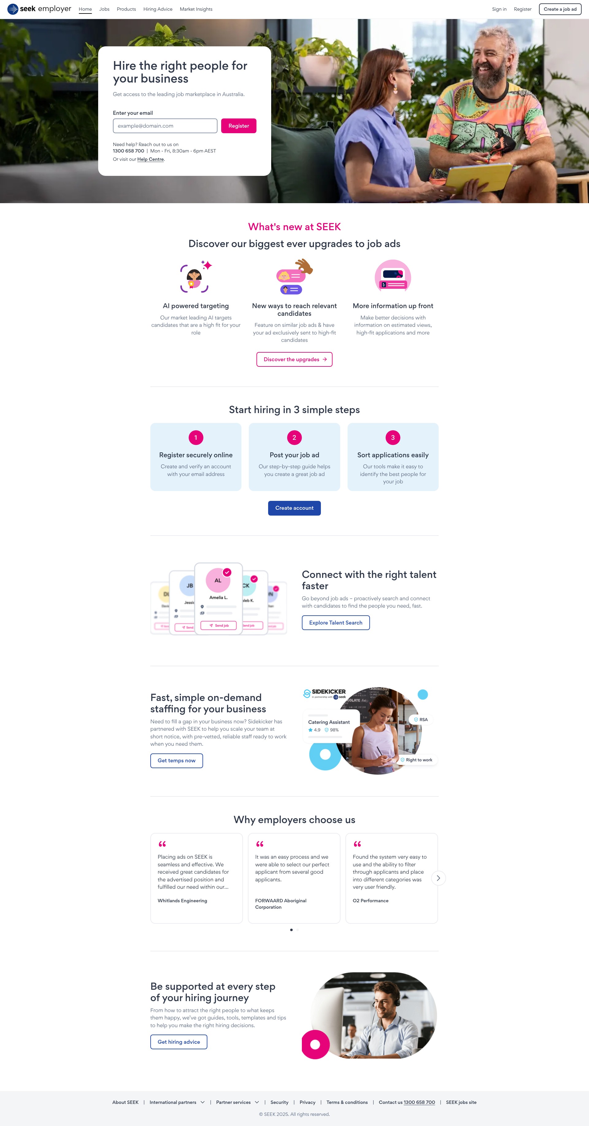 Screenshot of talent.seek.com.au