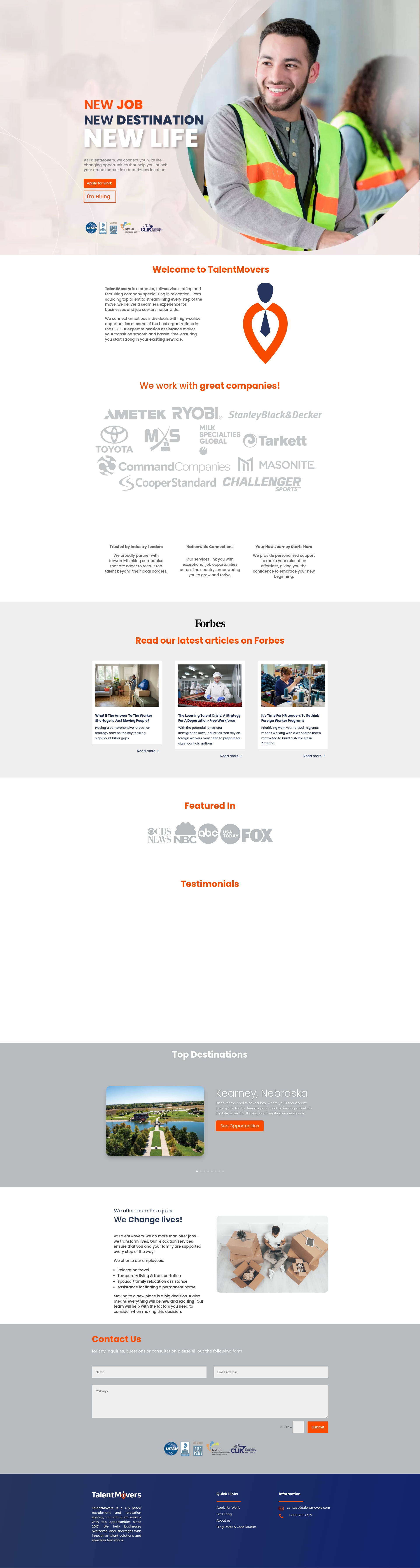 Screenshot of talentmovers.com