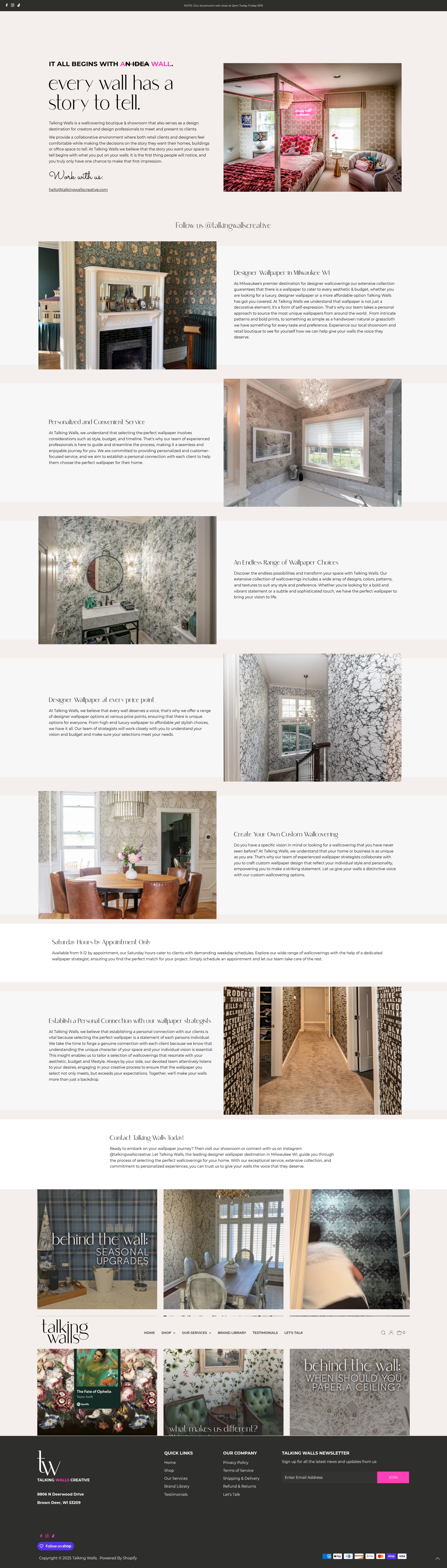 Screenshot of talkingwallscreative.com