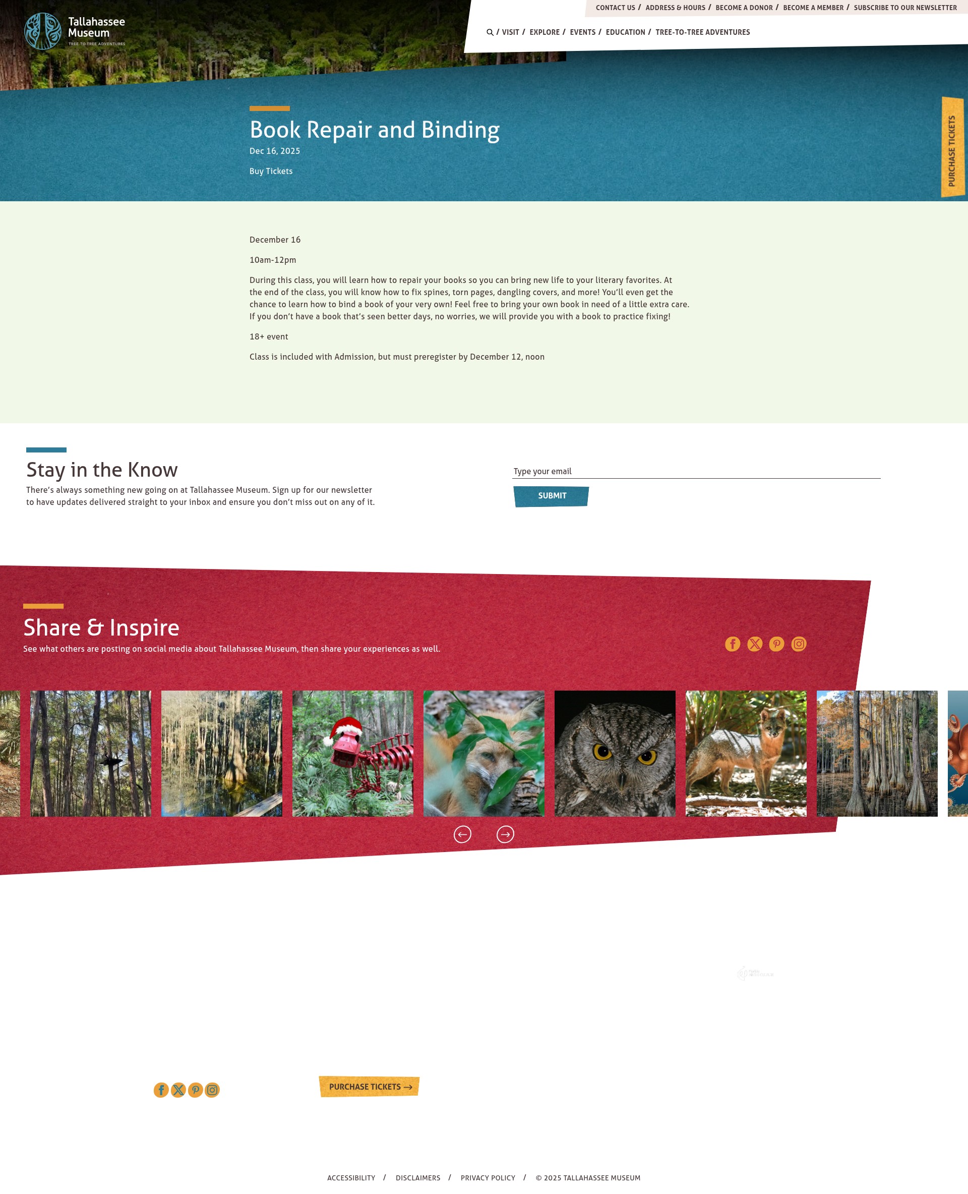 Screenshot of tallahasseemuseum.org