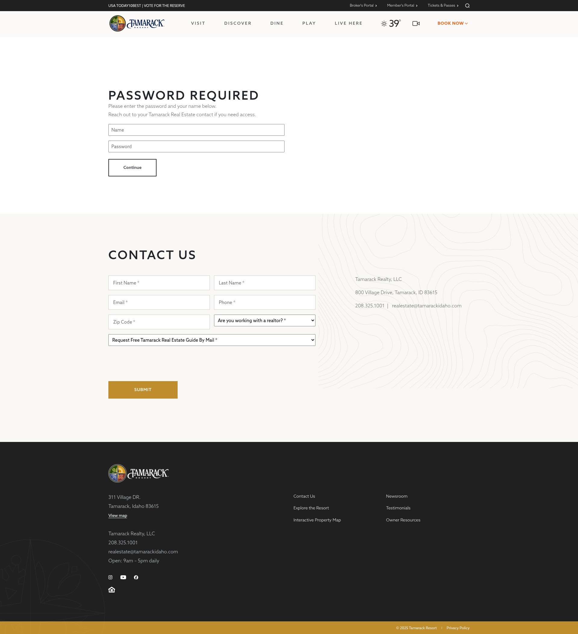 Screenshot of tamarackidaho.com