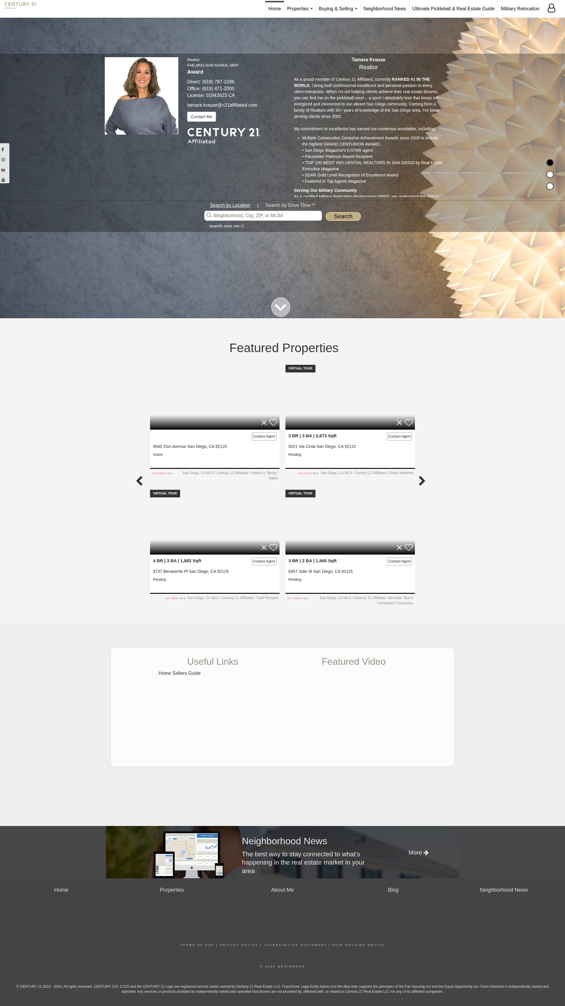 Screenshot of tamarakrause.com