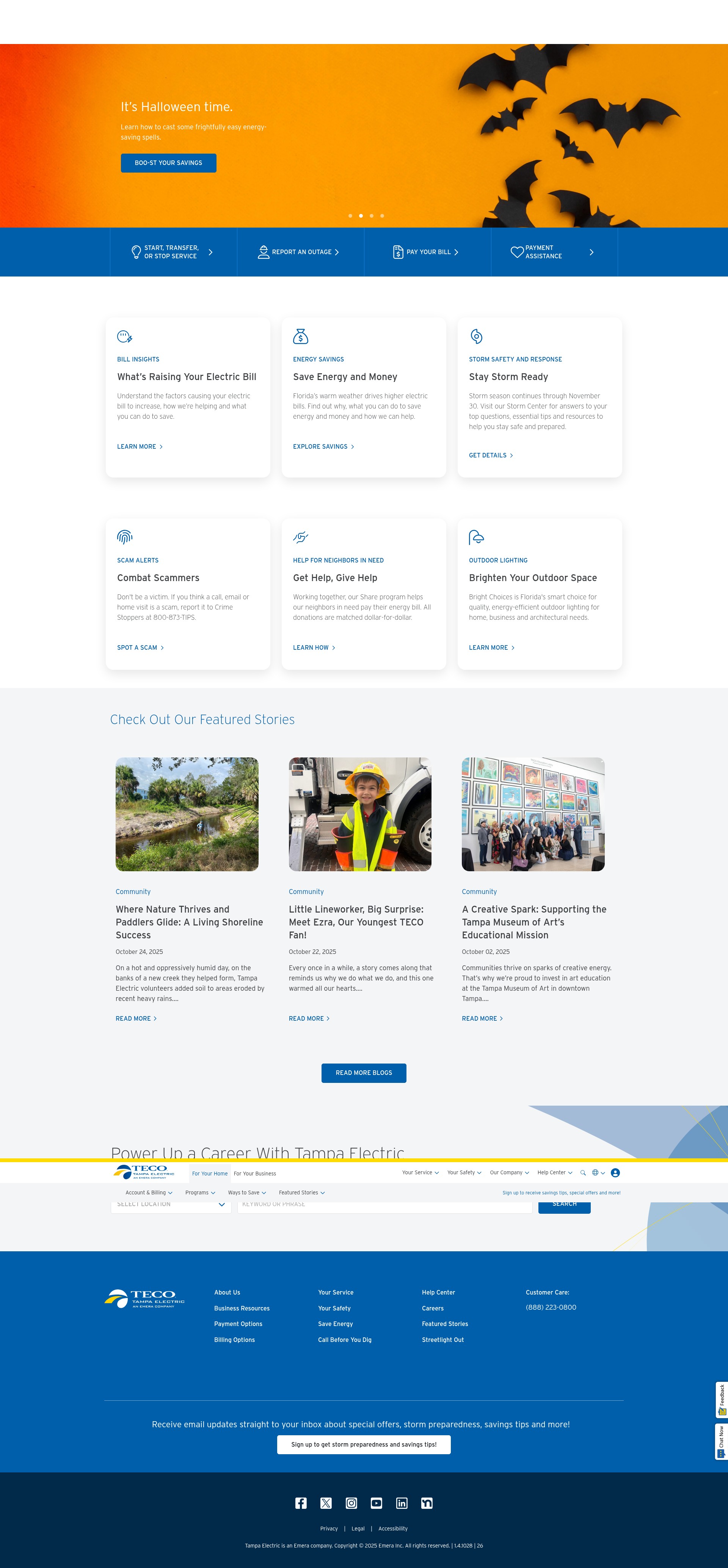Screenshot of tampaelectric.com