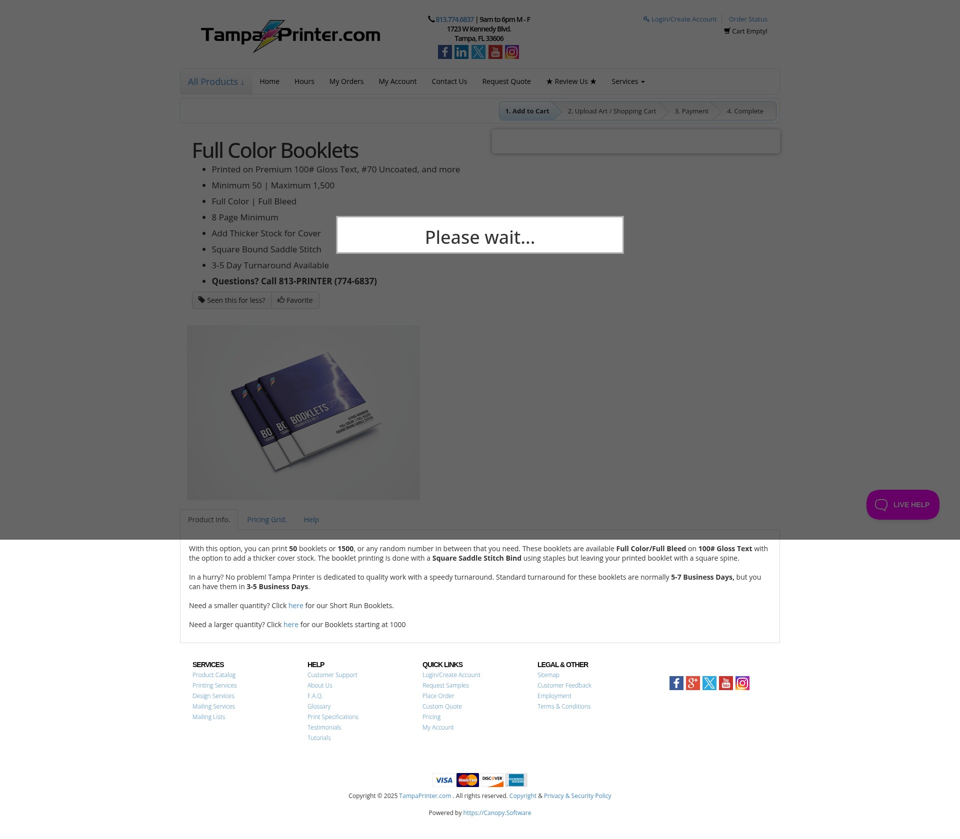 Screenshot of tampaprinter.com