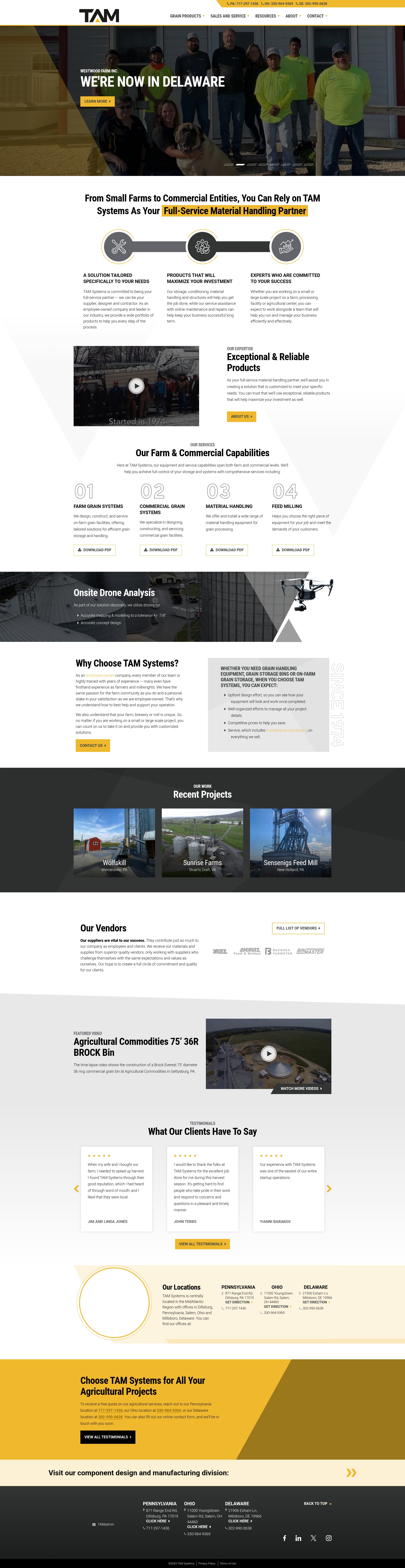 Screenshot of tamsystems.com