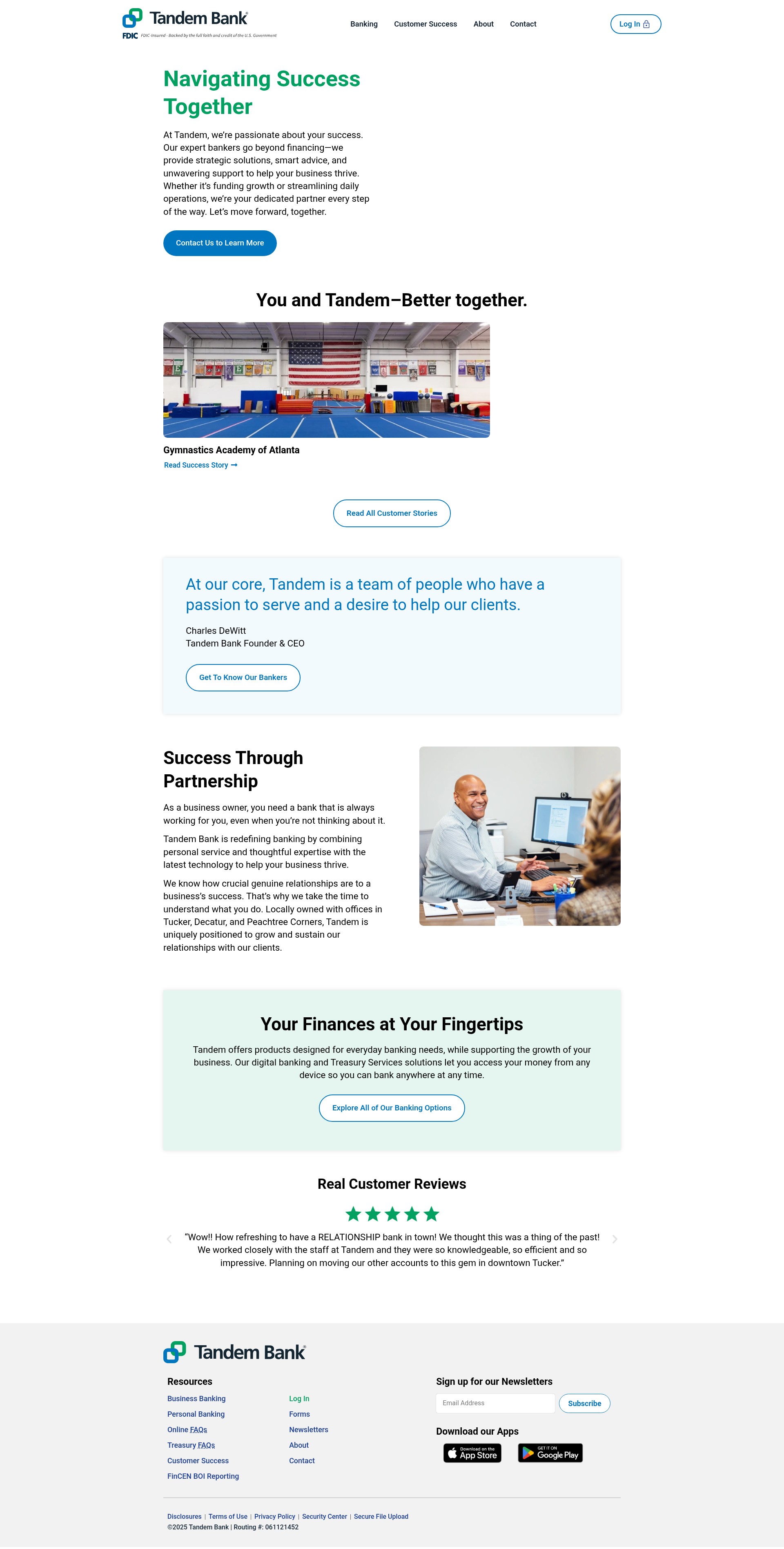 Screenshot of tandem.bank