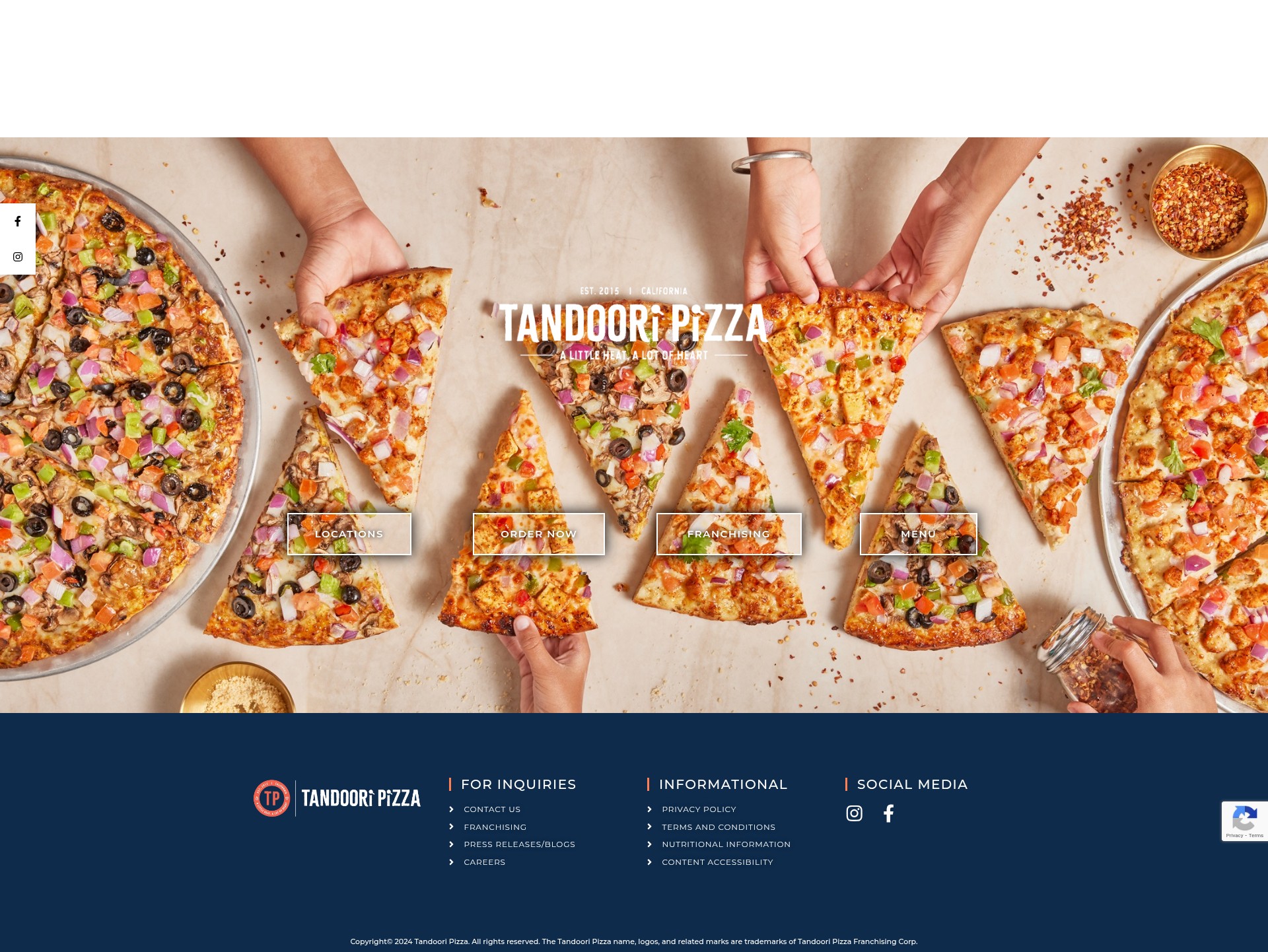 Screenshot of tandooripizza.com