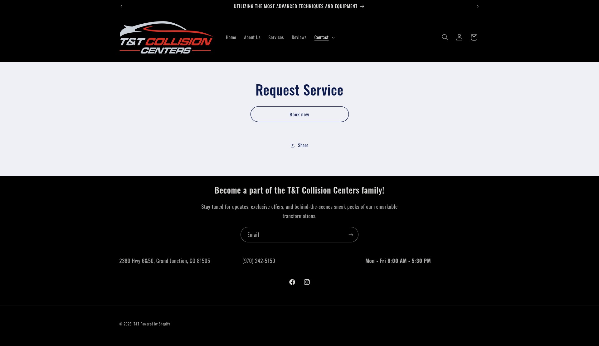 Screenshot of tandtcollisioncenters.com
