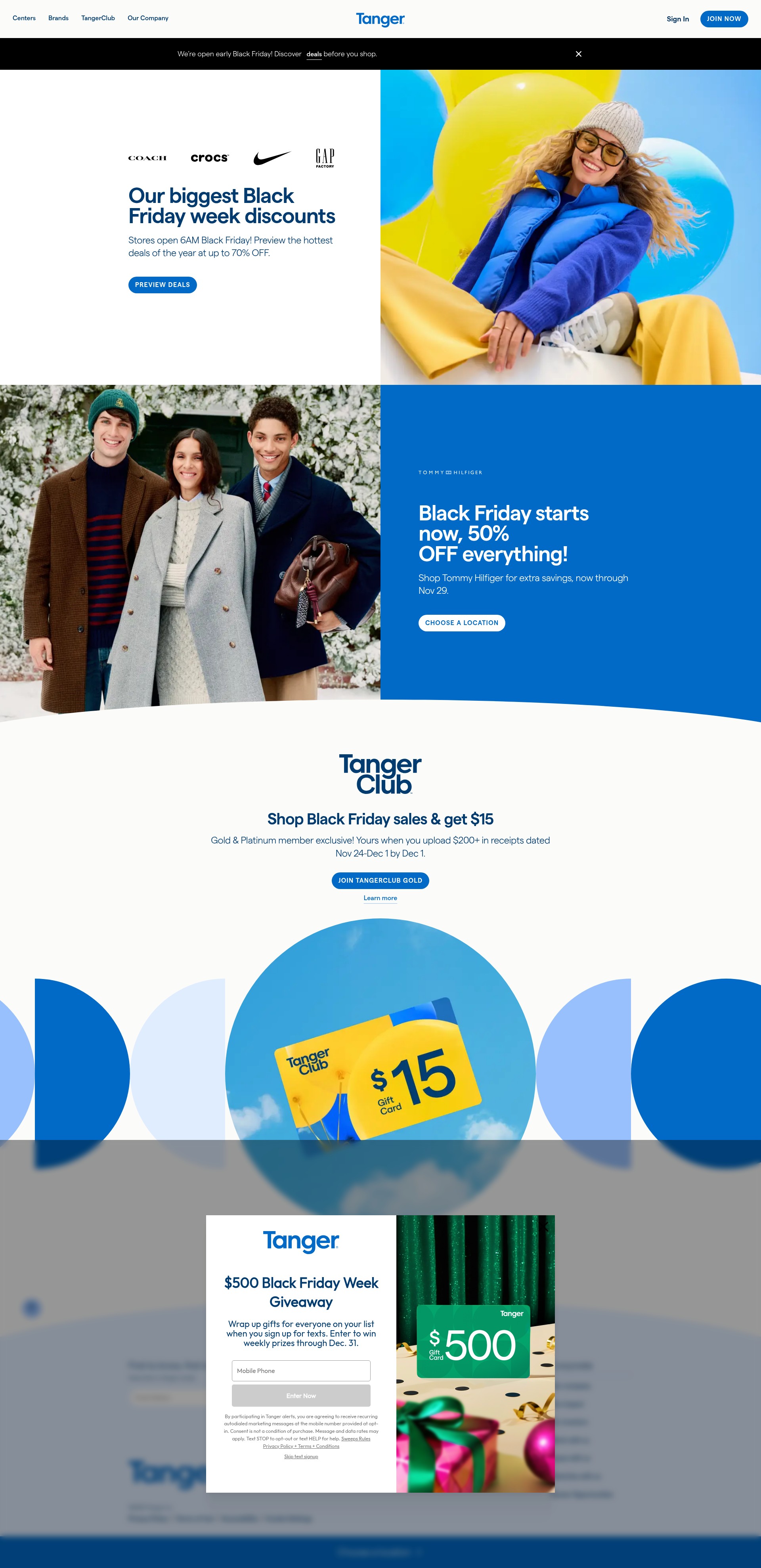 Screenshot of tanger.com