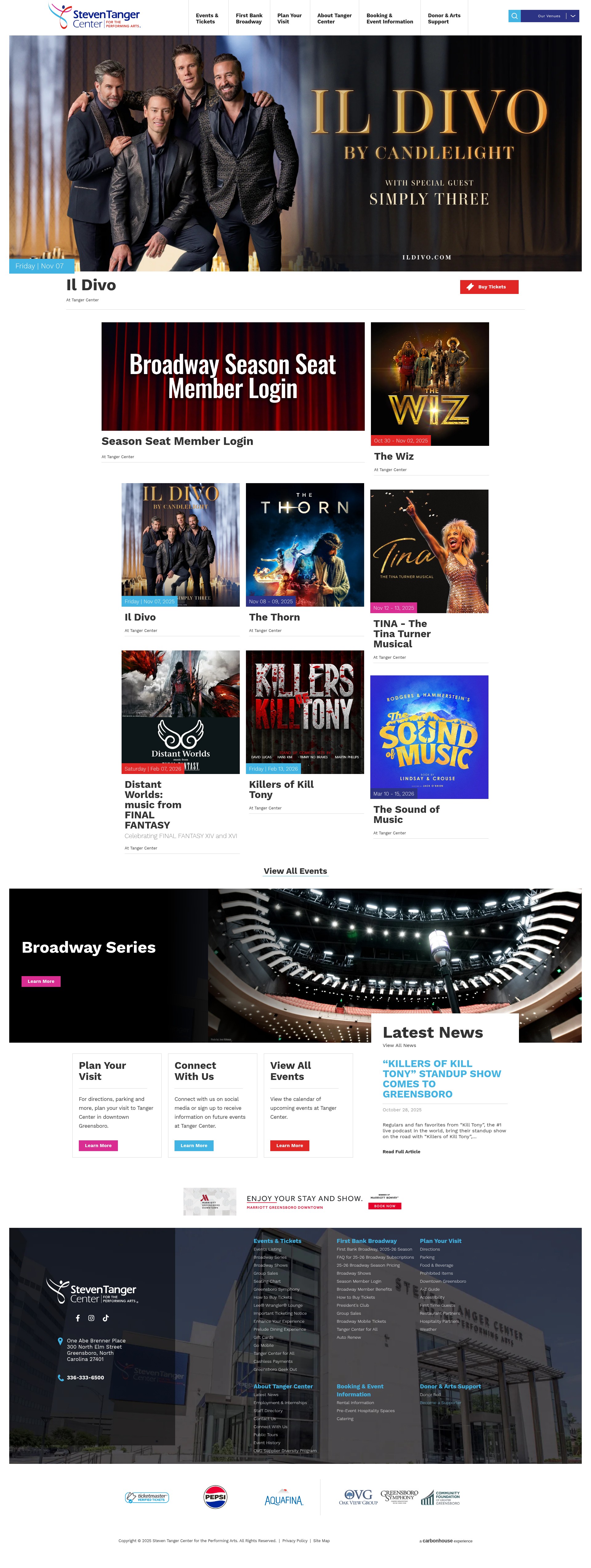 Screenshot of tangercenter.com