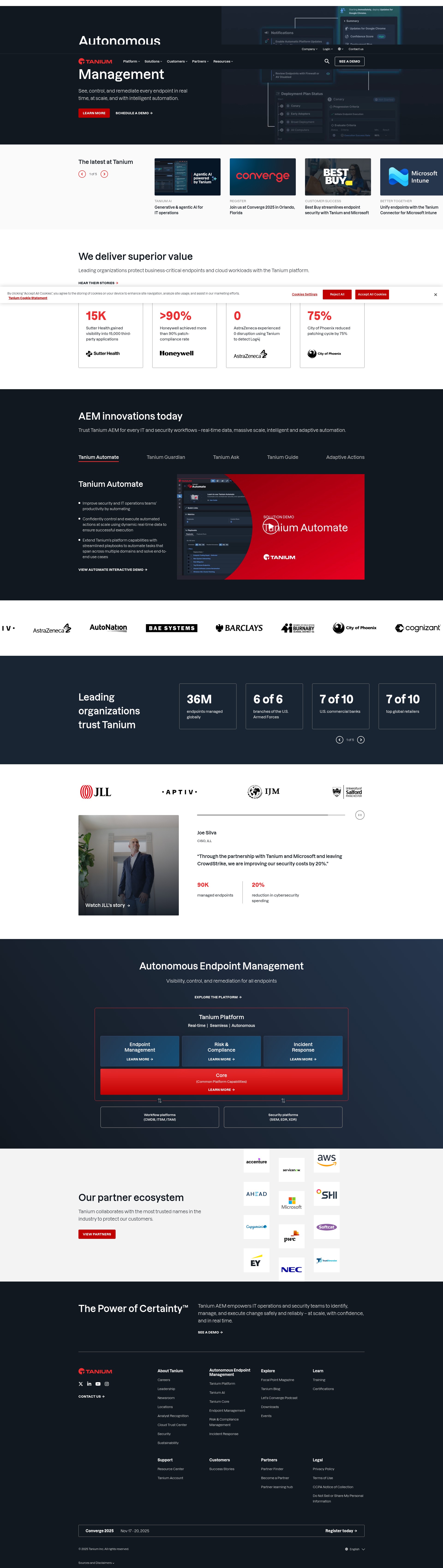 Screenshot of tanium.com