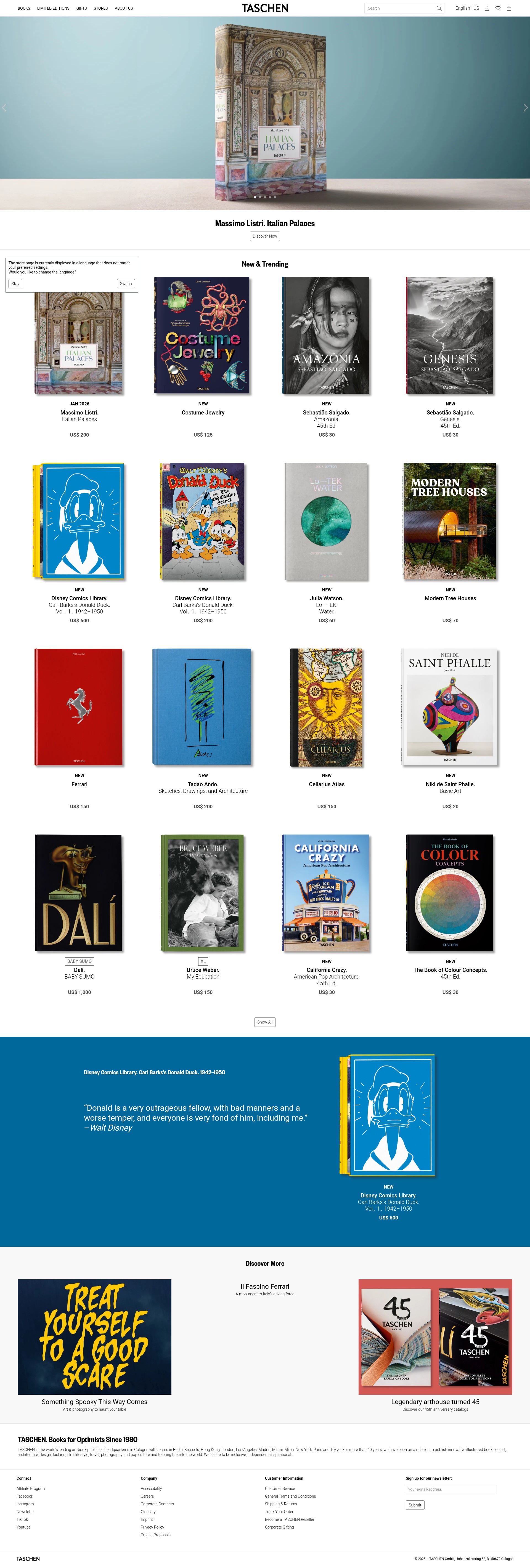Screenshot of taschen.com