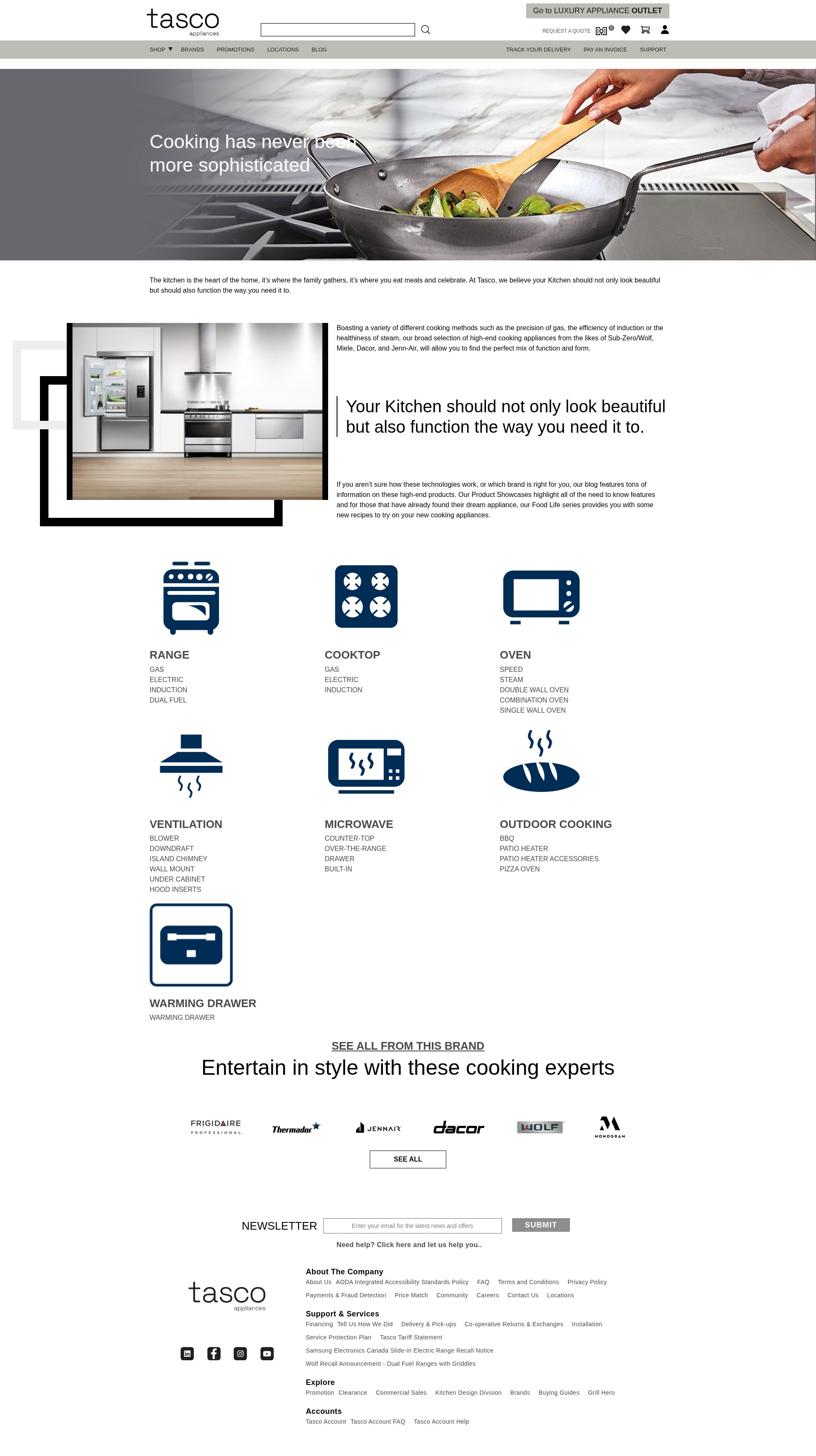 Screenshot of tascoappliance.ca