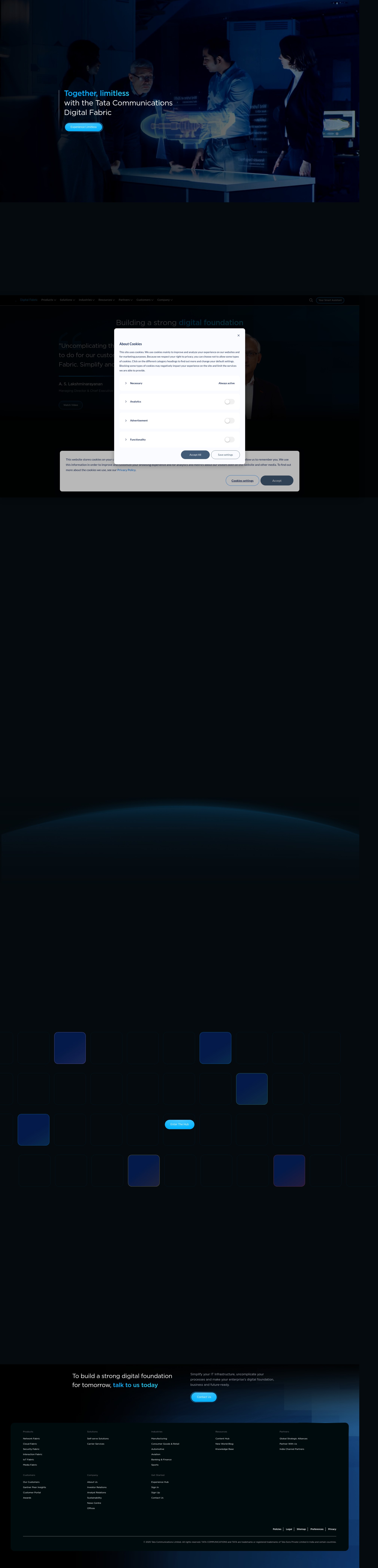 Screenshot of tatacommunications.com