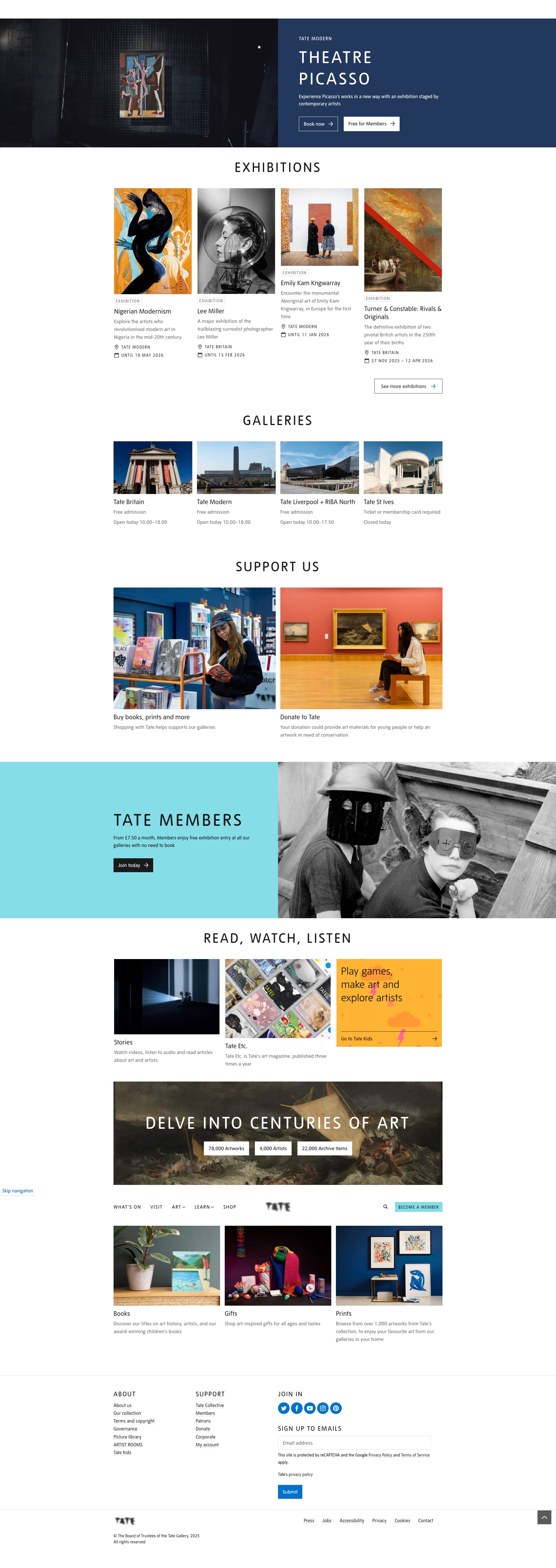 Screenshot of tate.org.uk