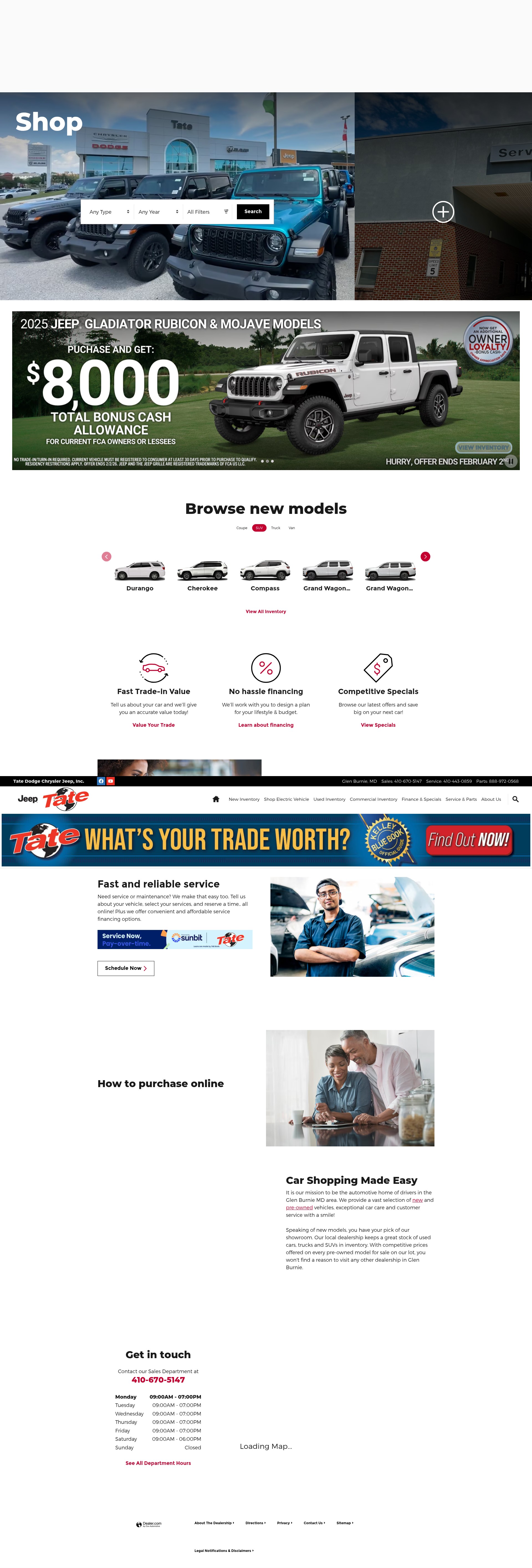 Screenshot of tatedodgechryslerjeep.net