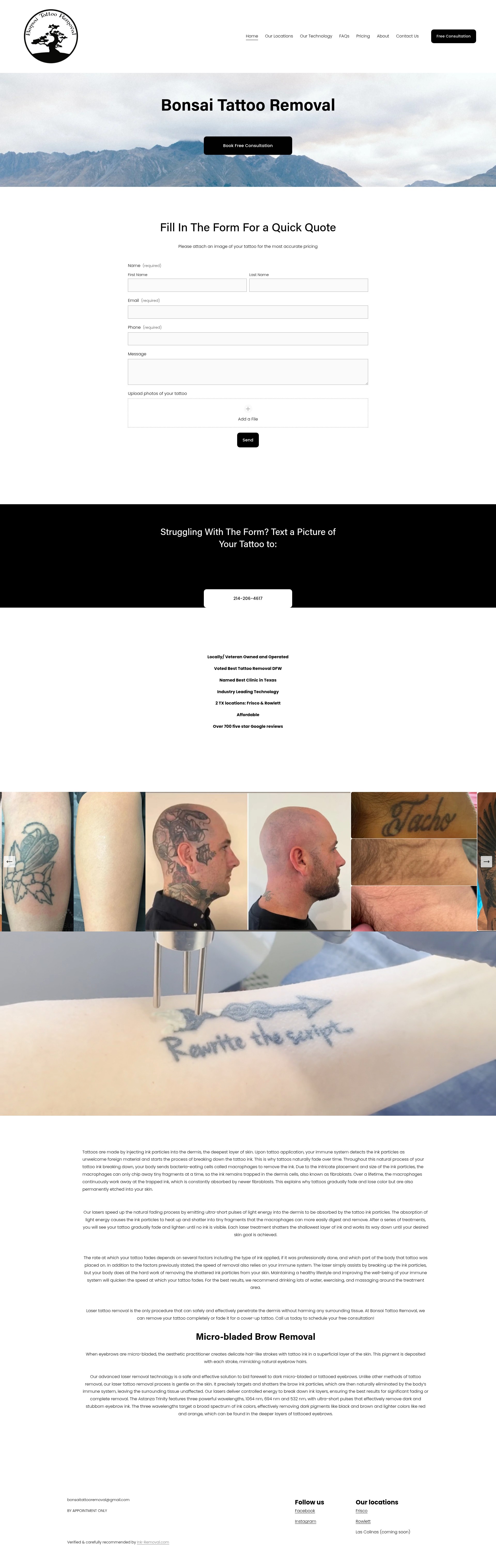Screenshot of tattooremovalrowlett.com
