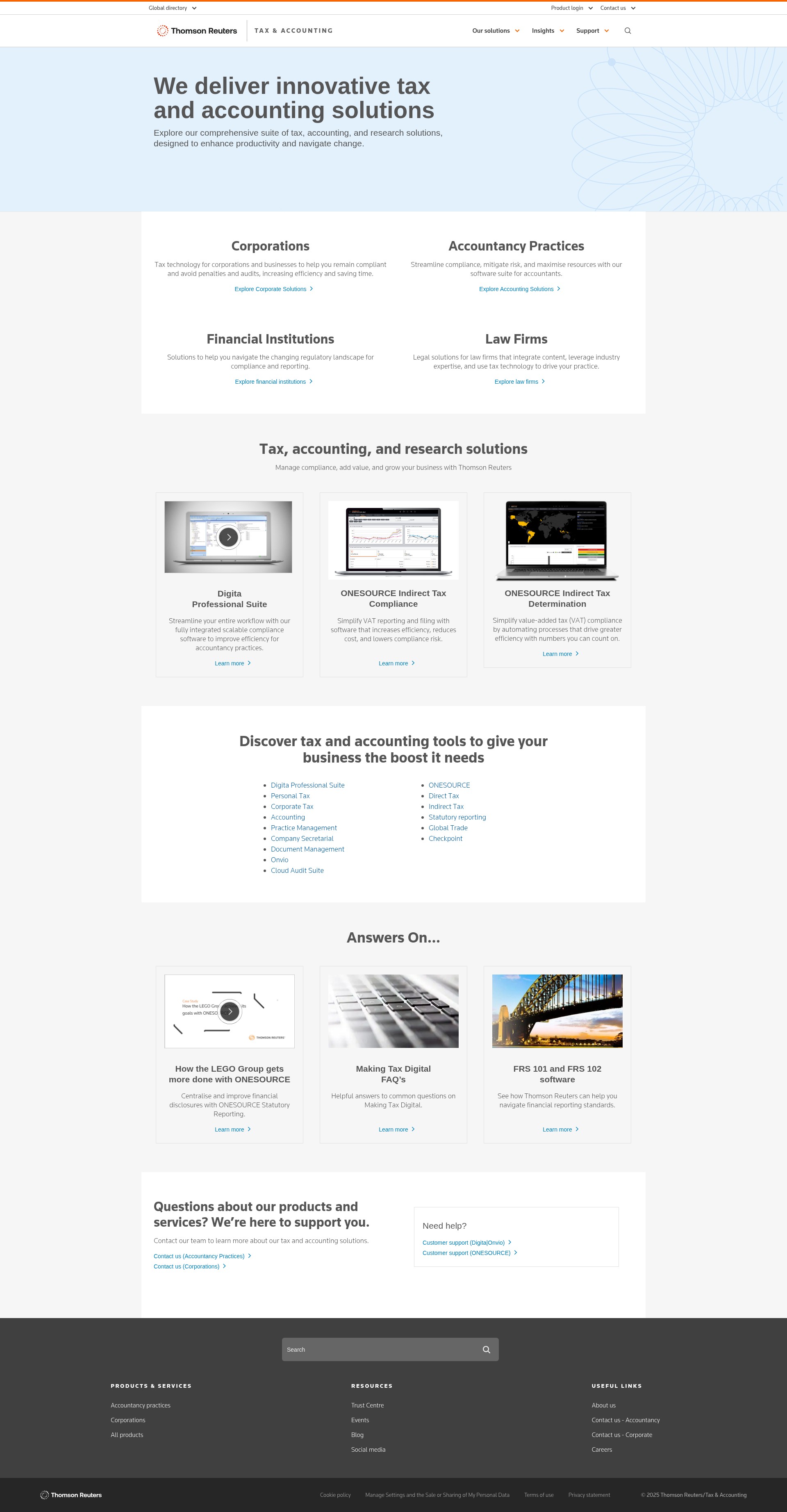 Screenshot of tax.thomsonreuters.co.uk