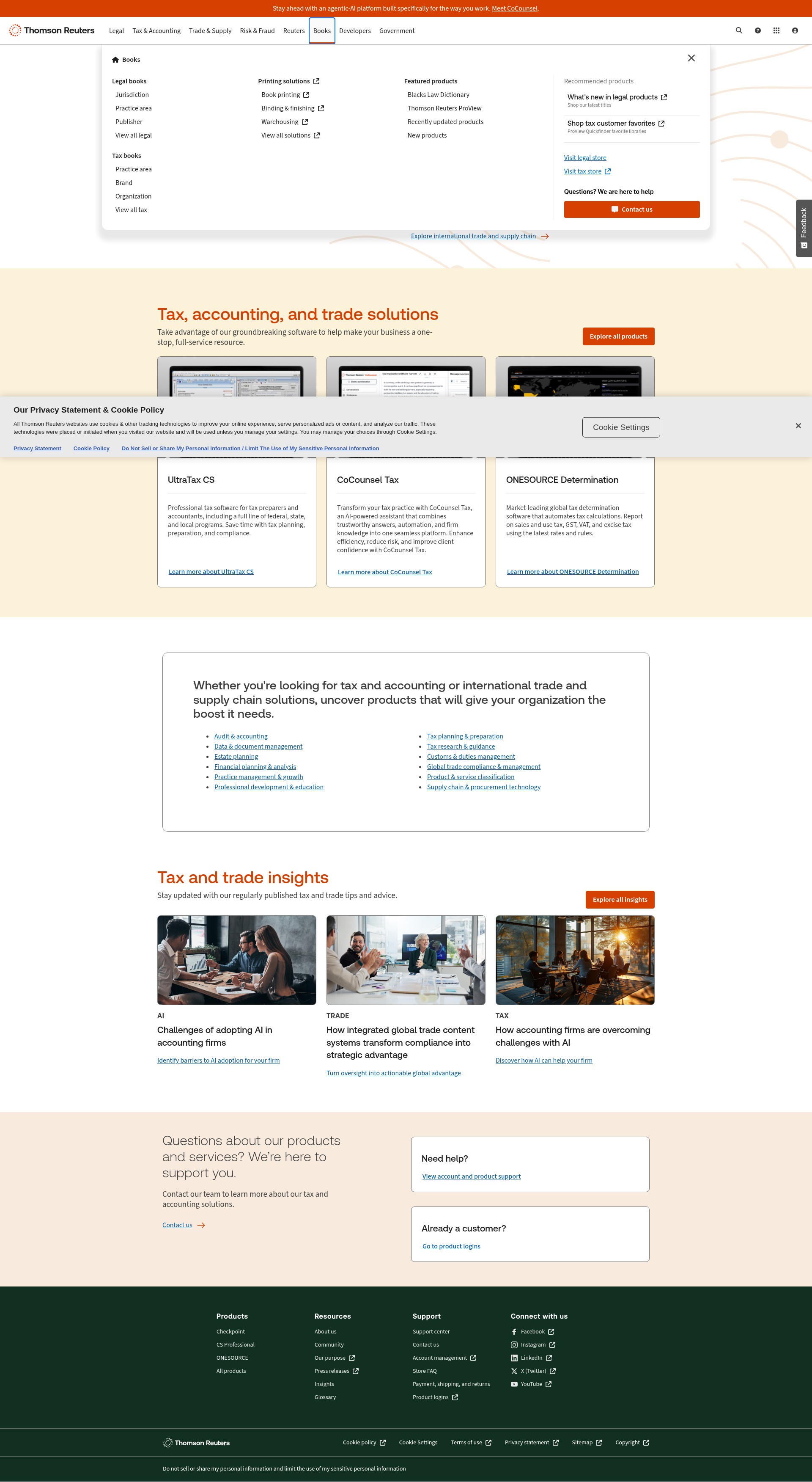 Screenshot of tax.thomsonreuters.com