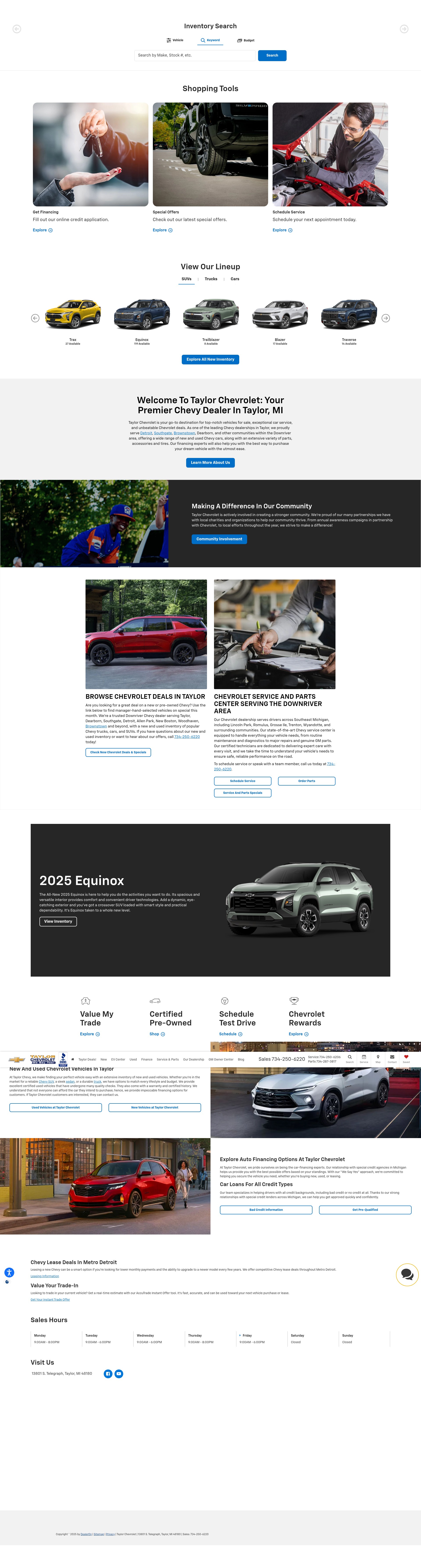 Screenshot of taylorchevy.com