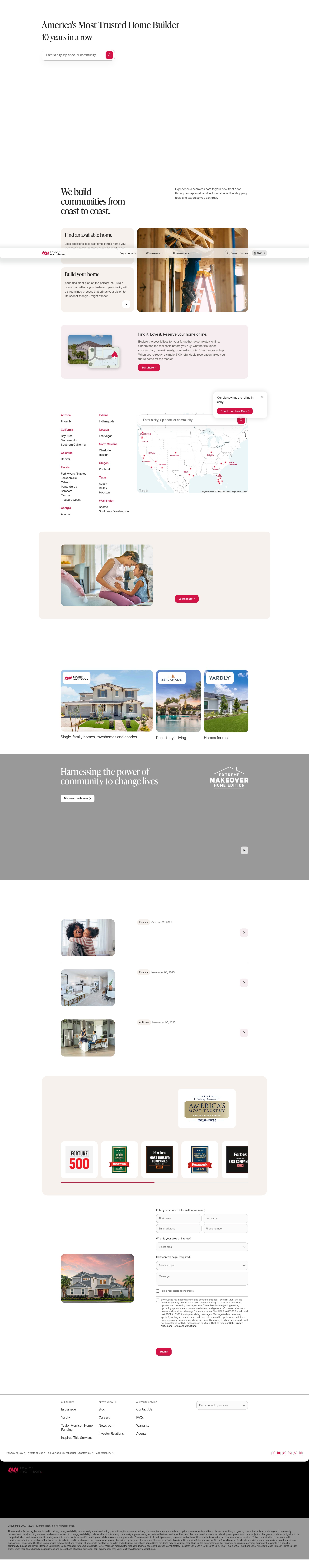 Screenshot of taylormorrison.com