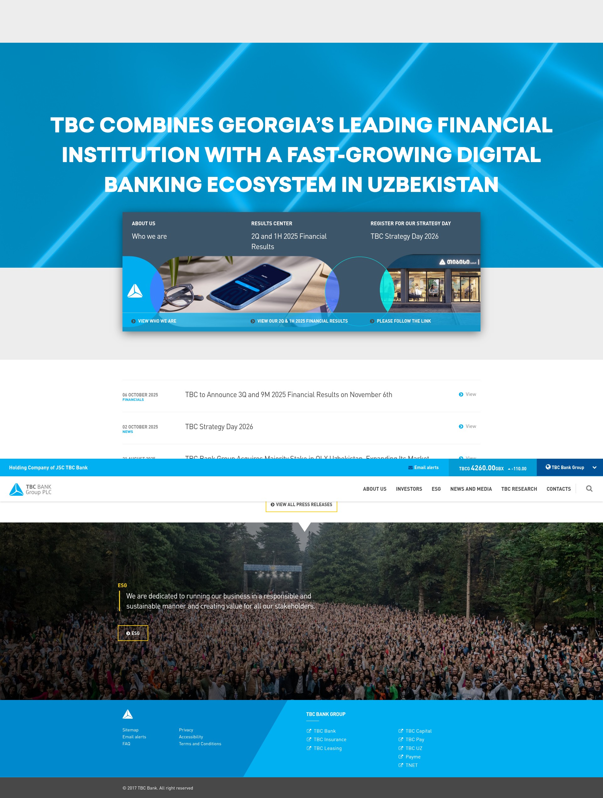 Screenshot of tbc.com