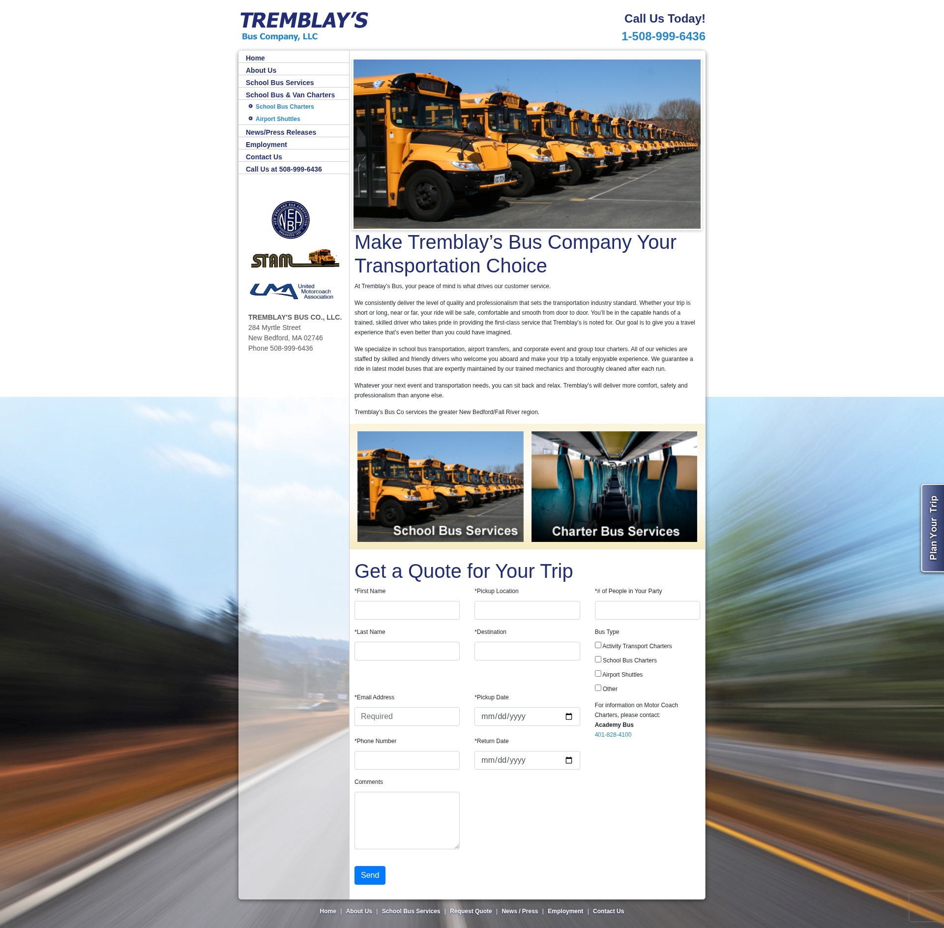 Screenshot of tbcbus.com