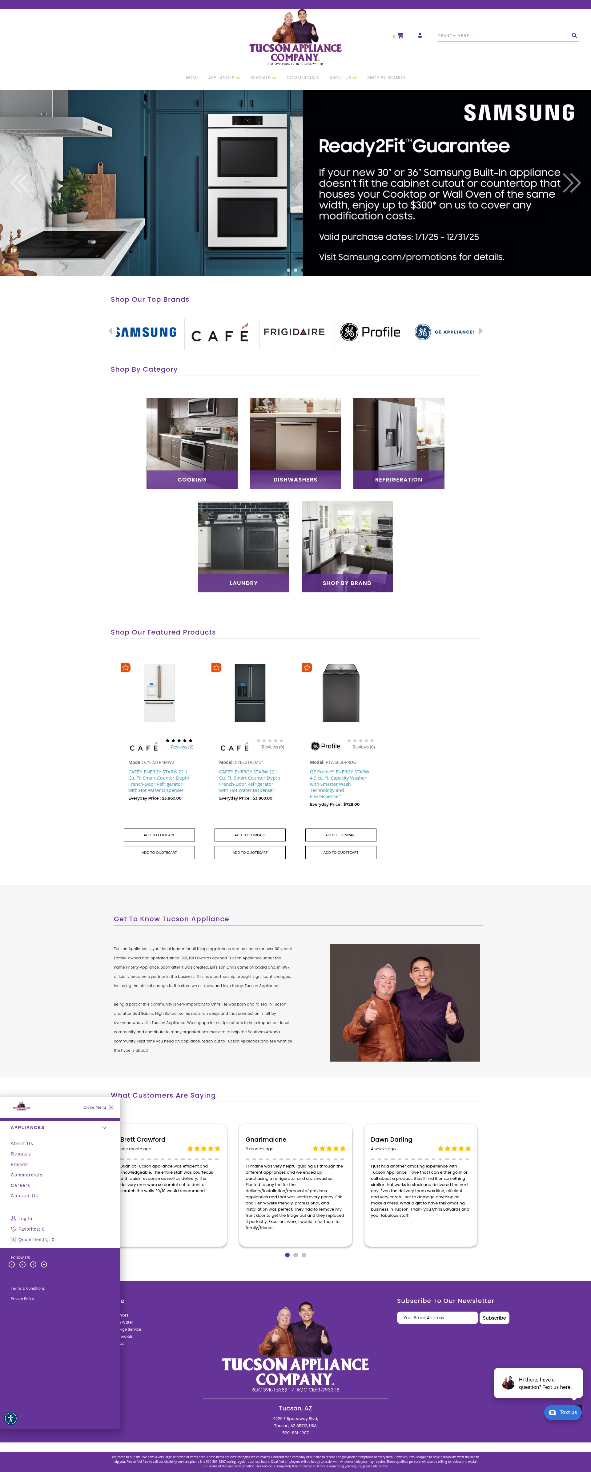 Screenshot of tcacommercialappliance.com