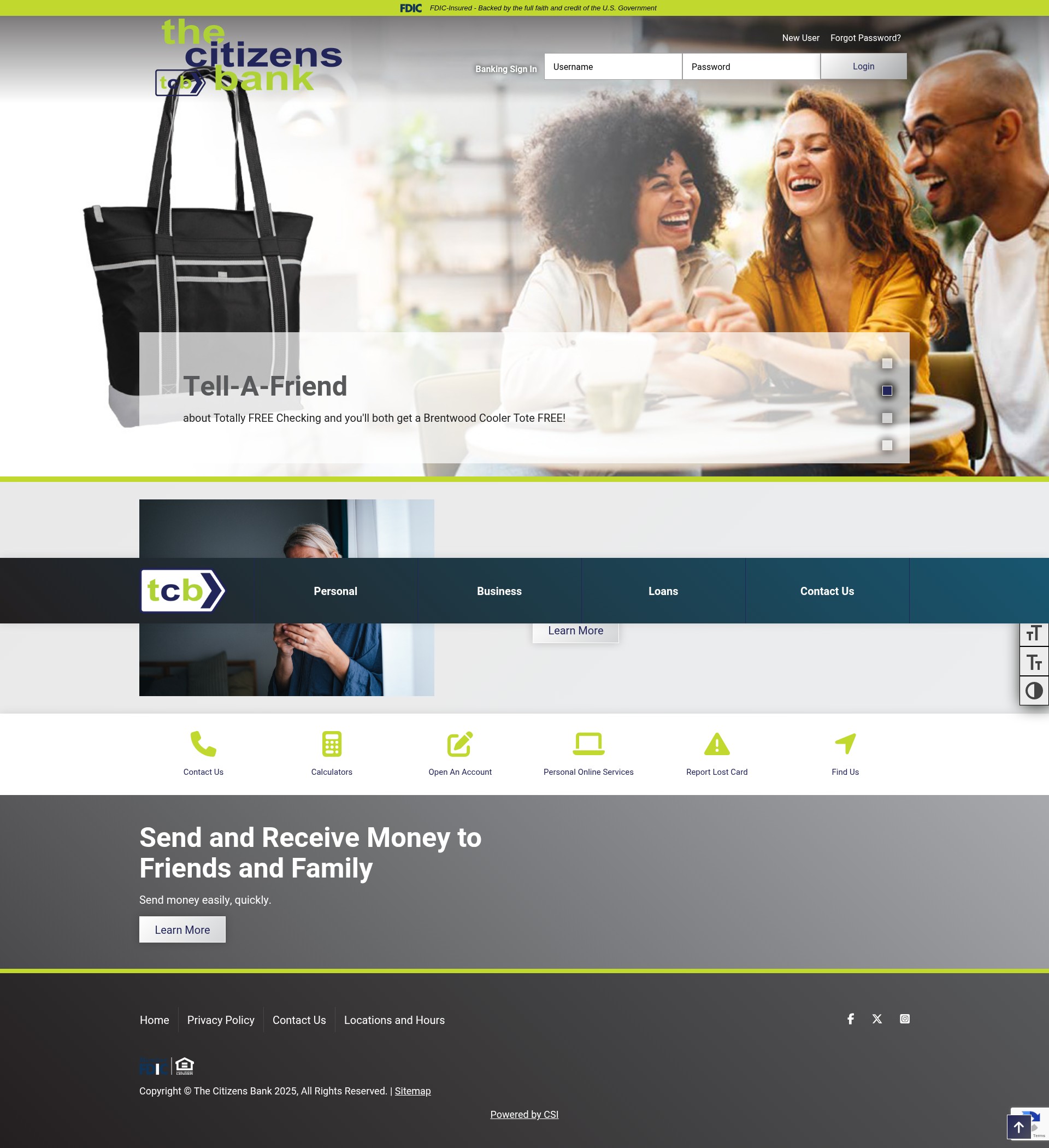 Screenshot of tcbanytime.com
