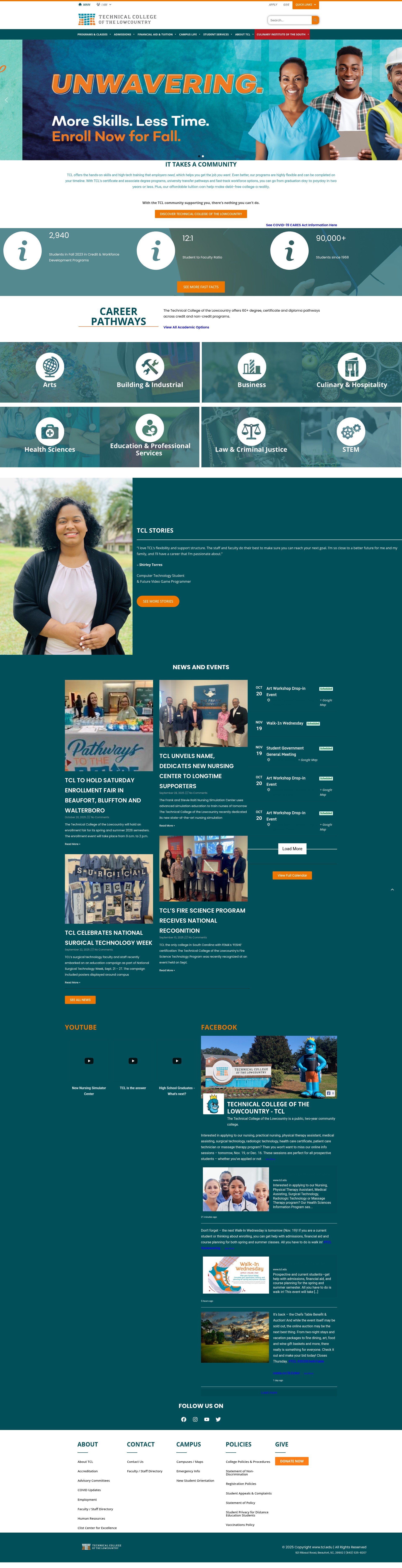 Screenshot of tcl.edu