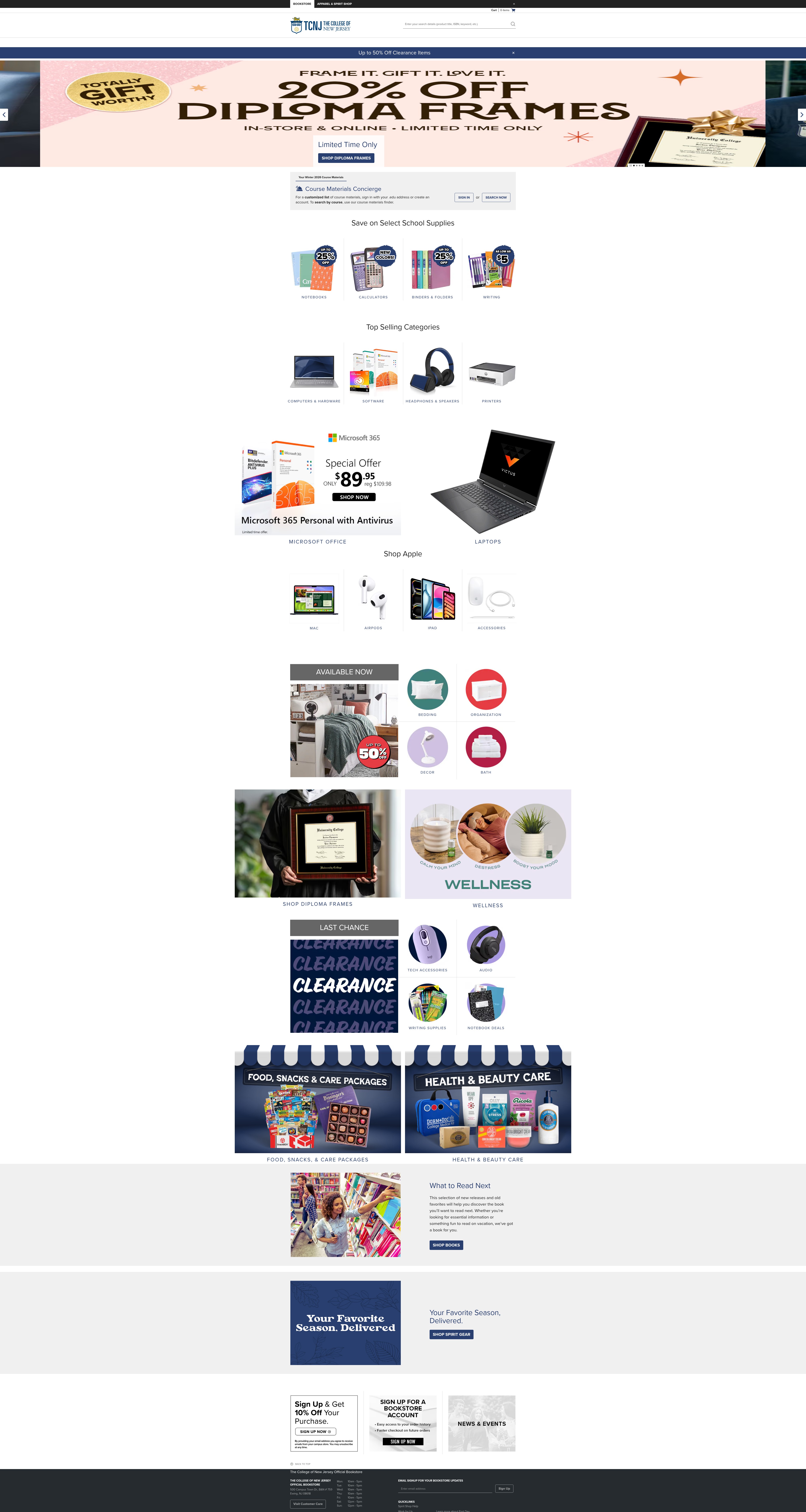 Screenshot of tcnj.edu