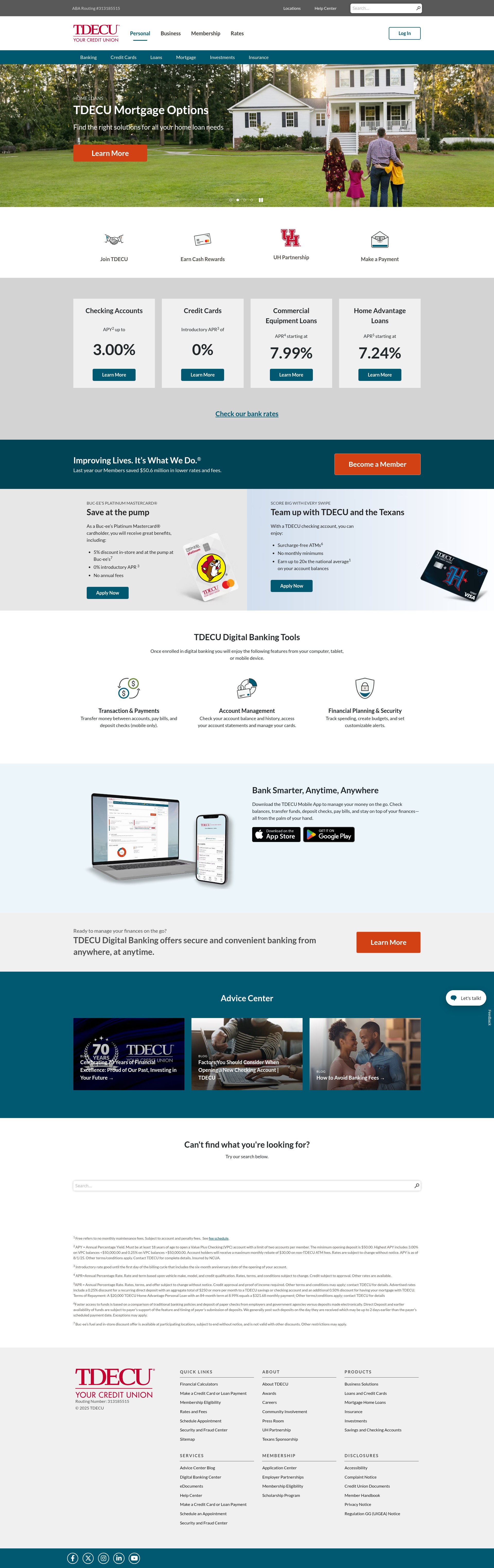 Screenshot of tdecu.org