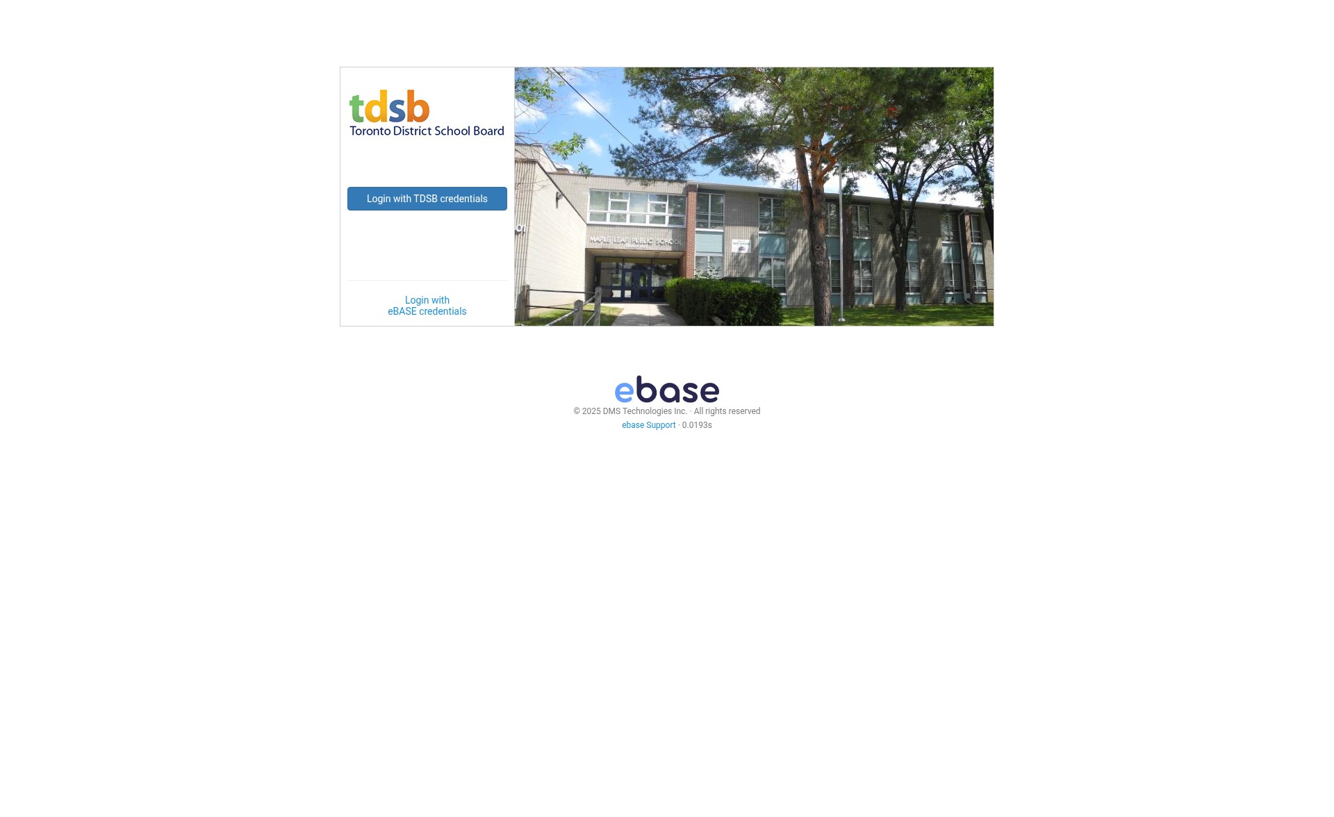 Screenshot of tdsb.ebasefm.com