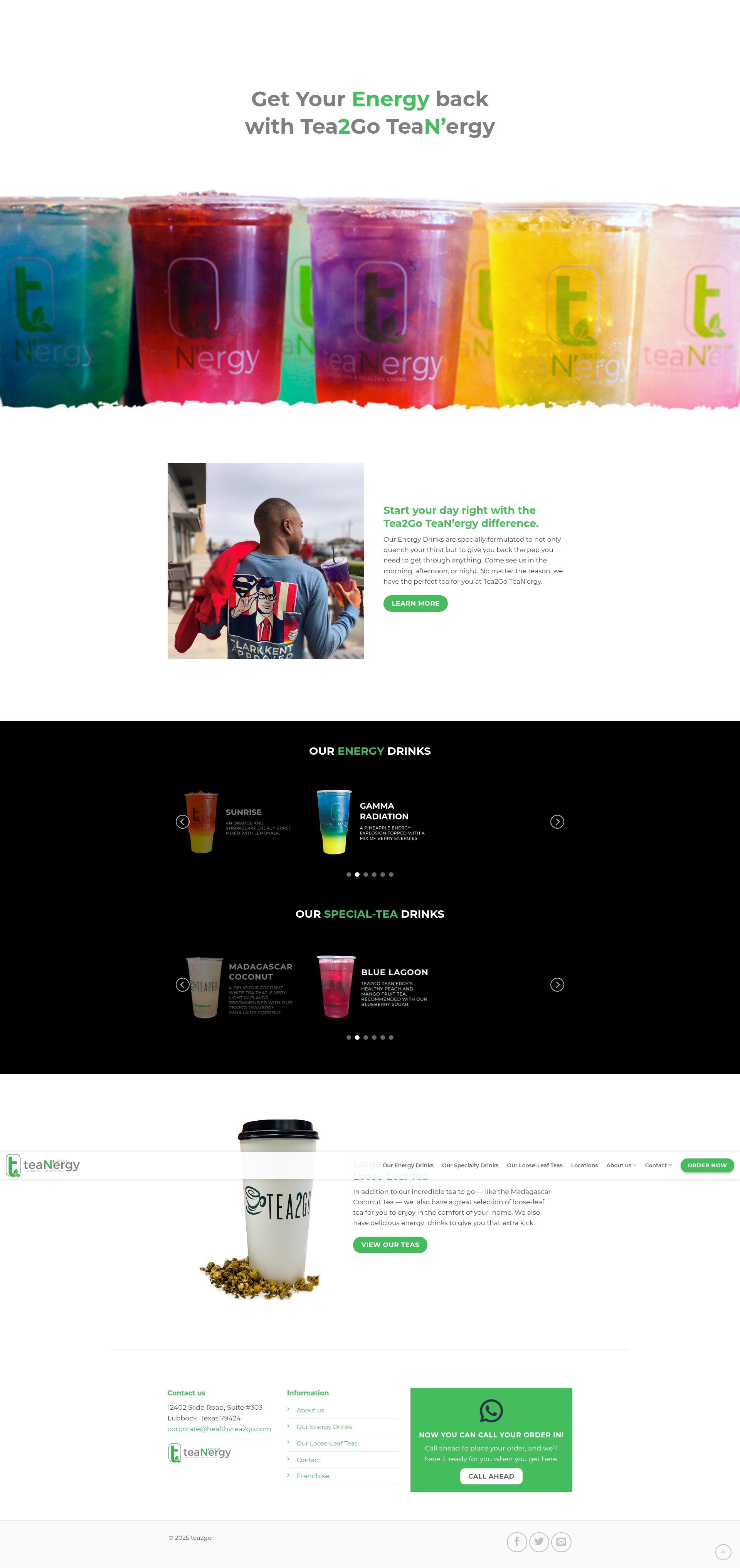 Screenshot of tea2go.us