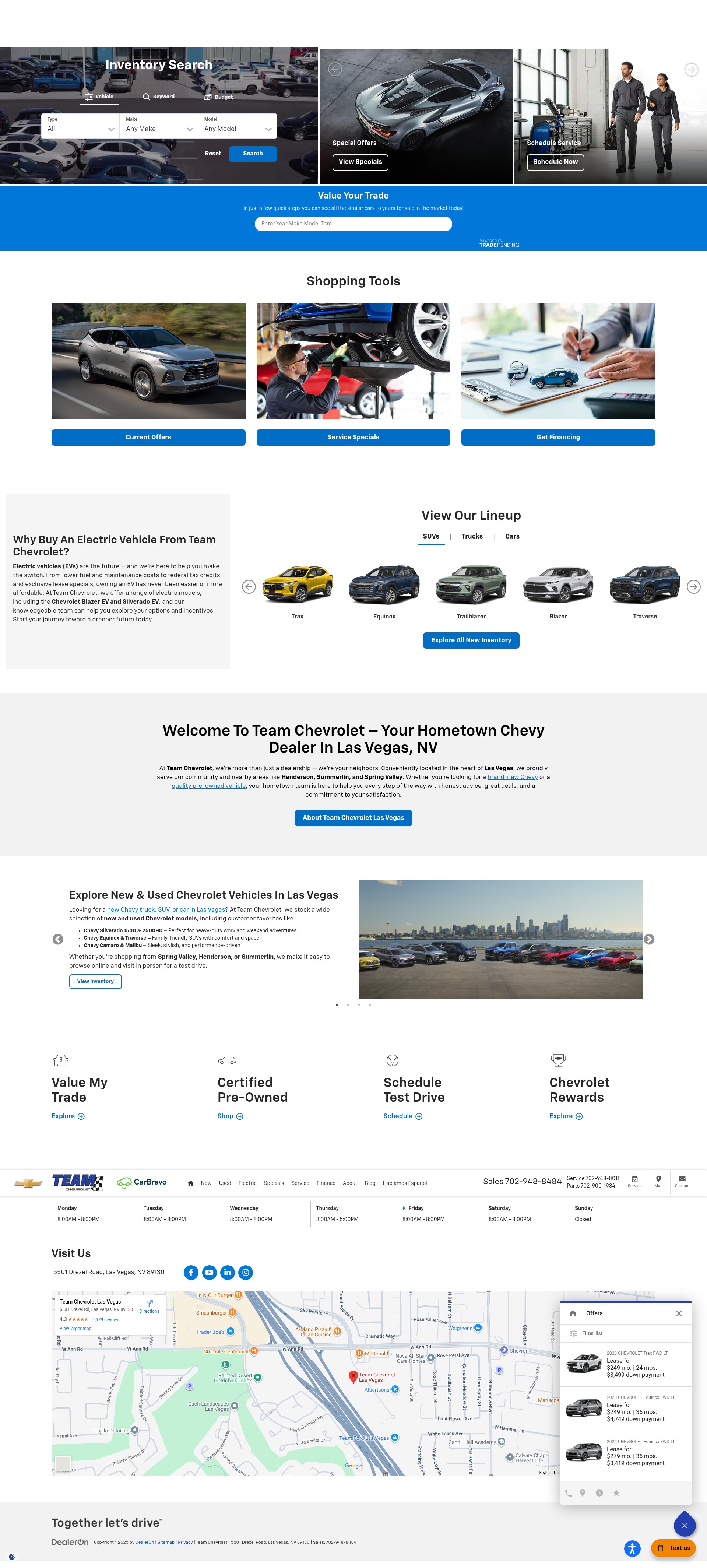 Screenshot of teamchevroletlv.com