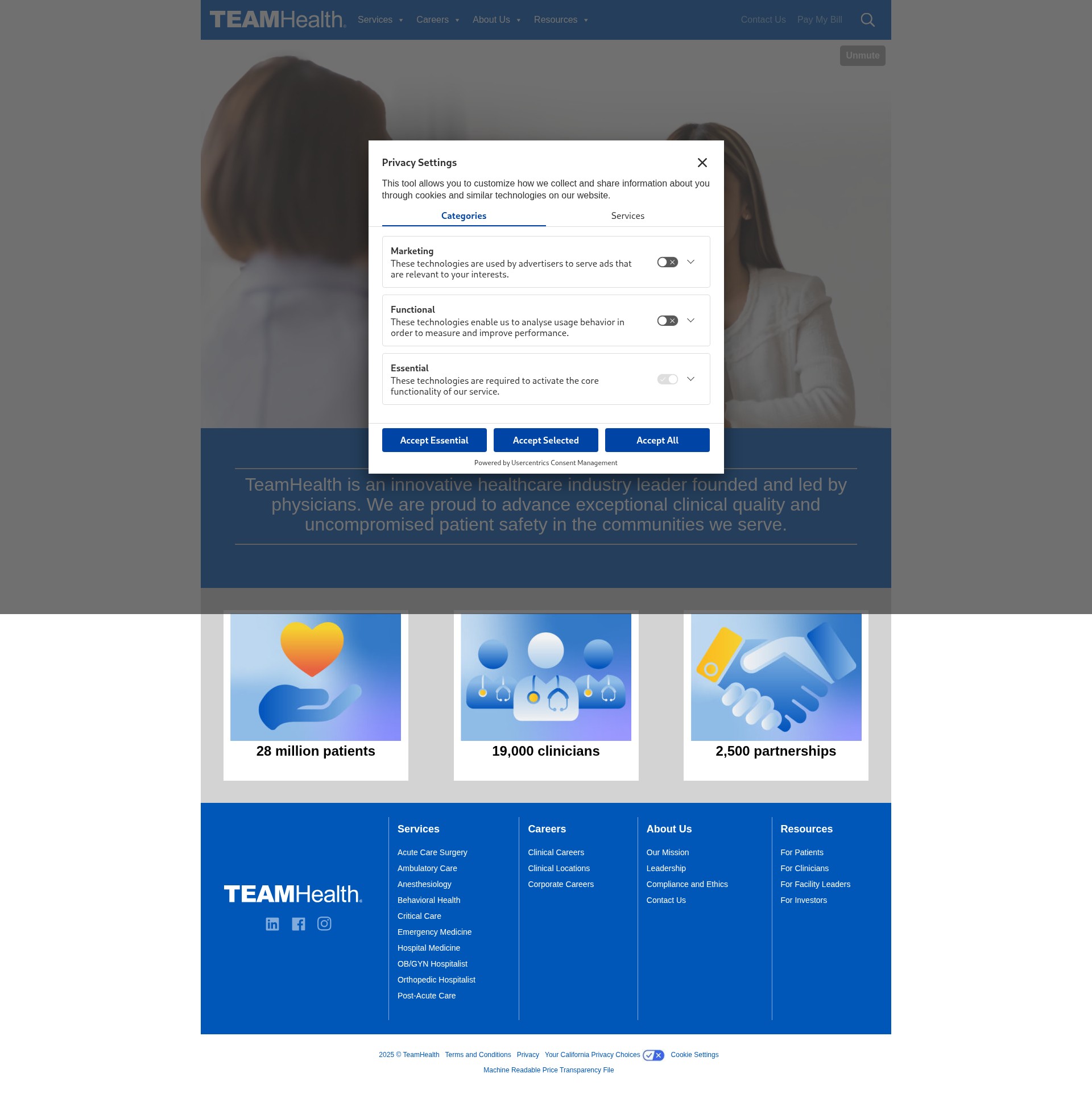 Screenshot of teamhealth.com