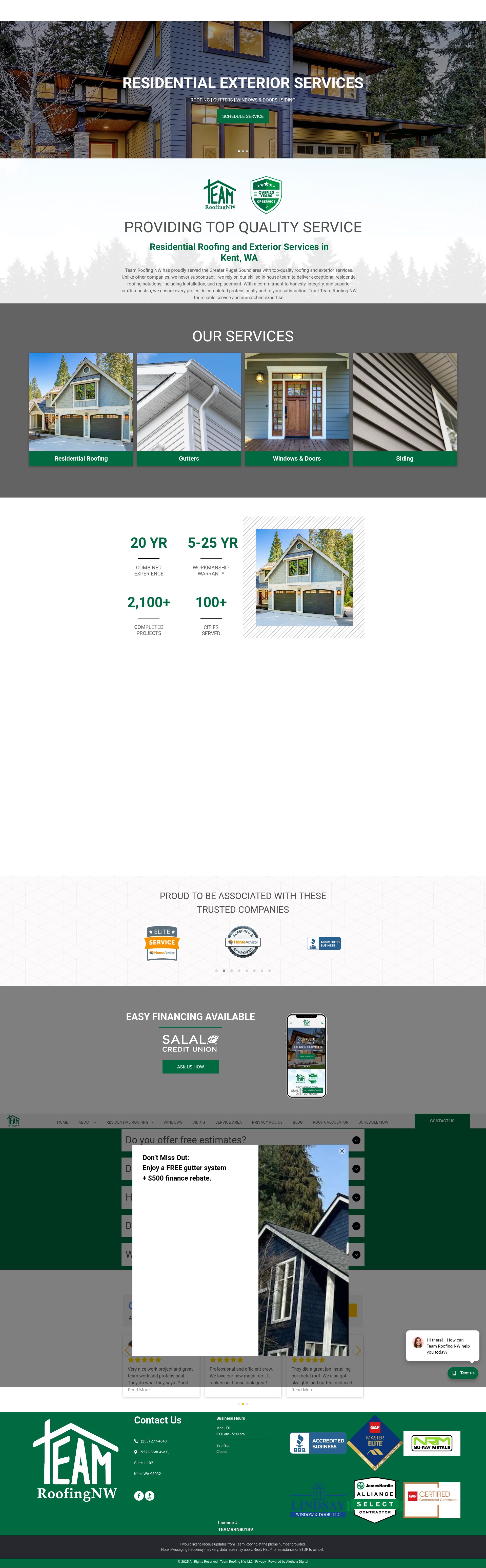 Screenshot of teamroofingnw.com