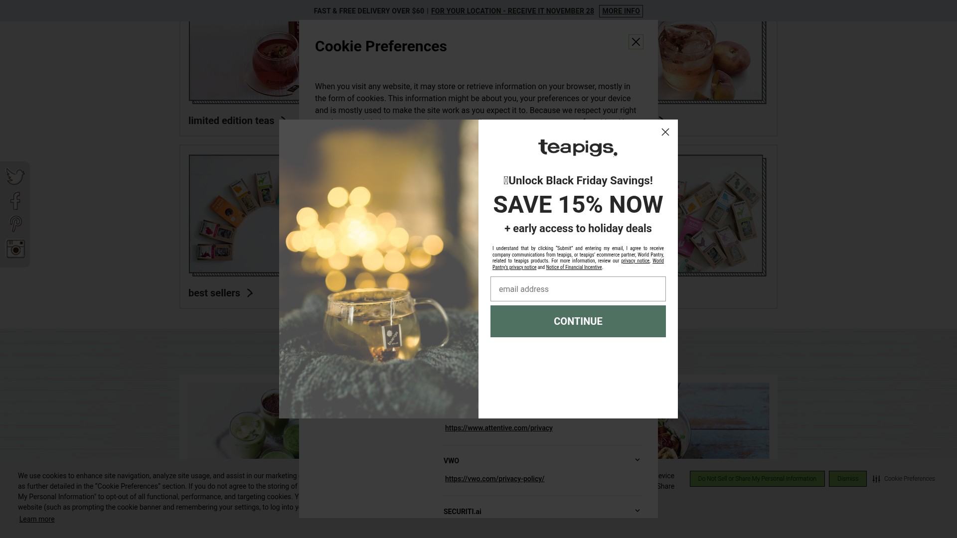 Screenshot of teapigs.com