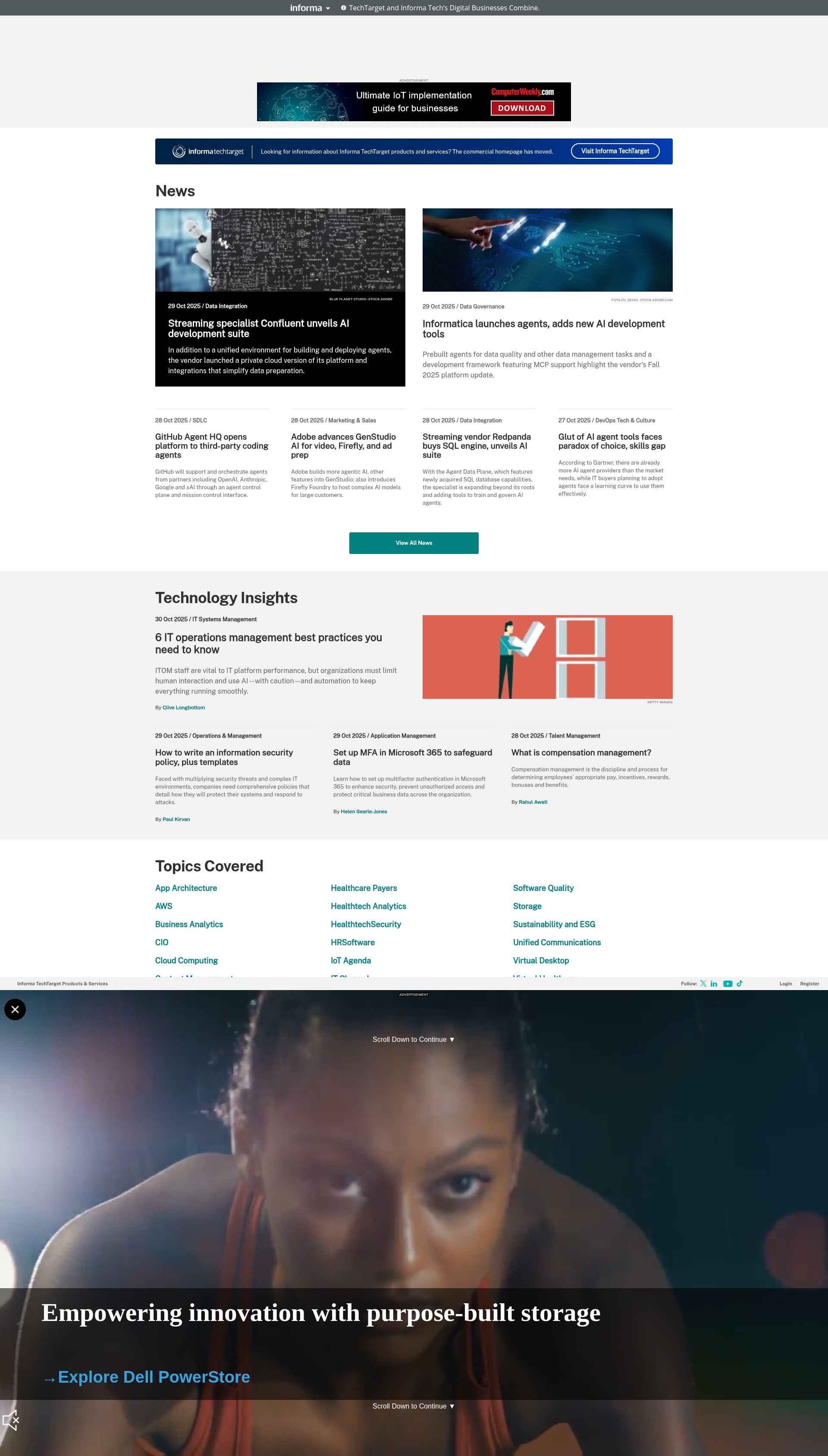 Screenshot of techtarget.com